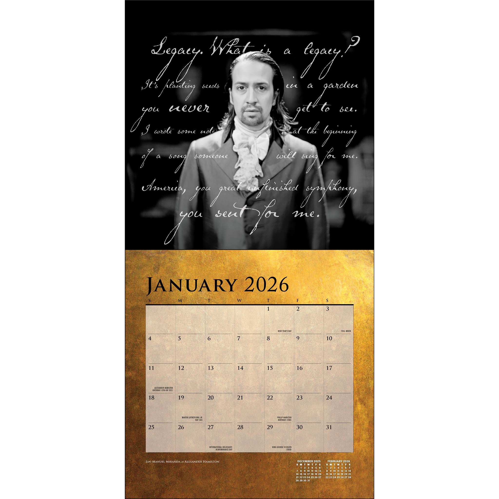 Calendrier mural Hamilton 2026