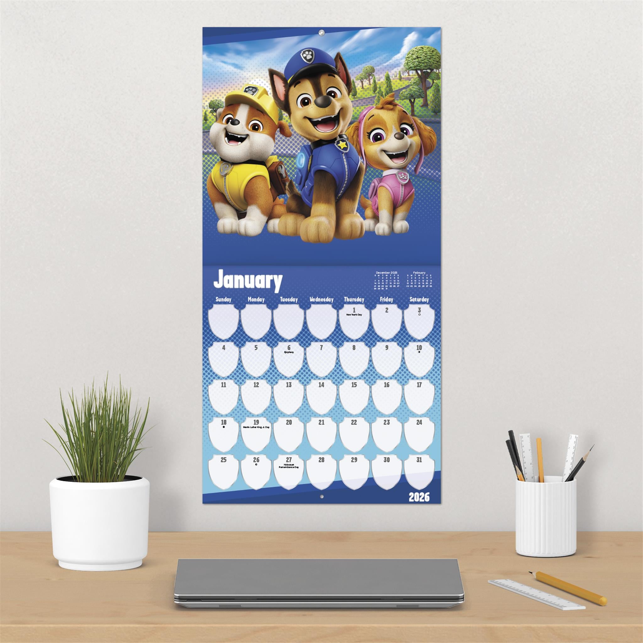 Paw Patrol 2026 Wall Calendar
