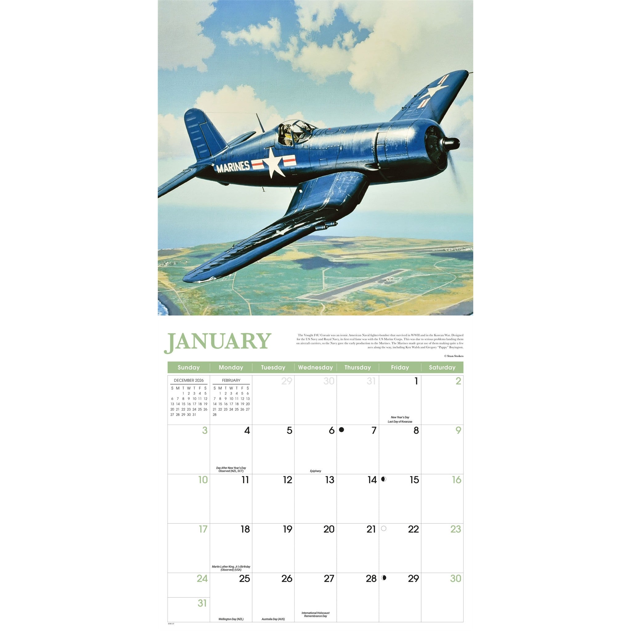 Classic Aircraft World War II 2027 Wall Calendar
