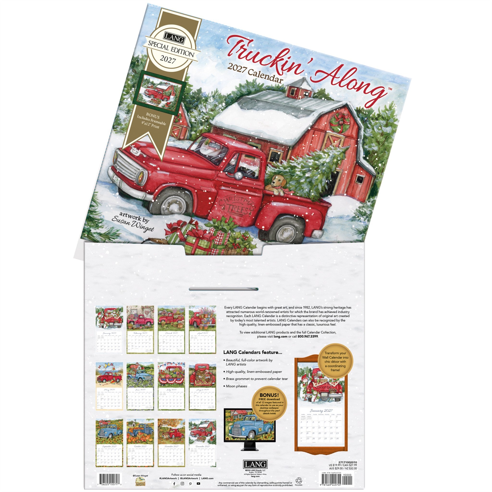 Truckin Along Special Edition with Print 2027 Wall Calendar