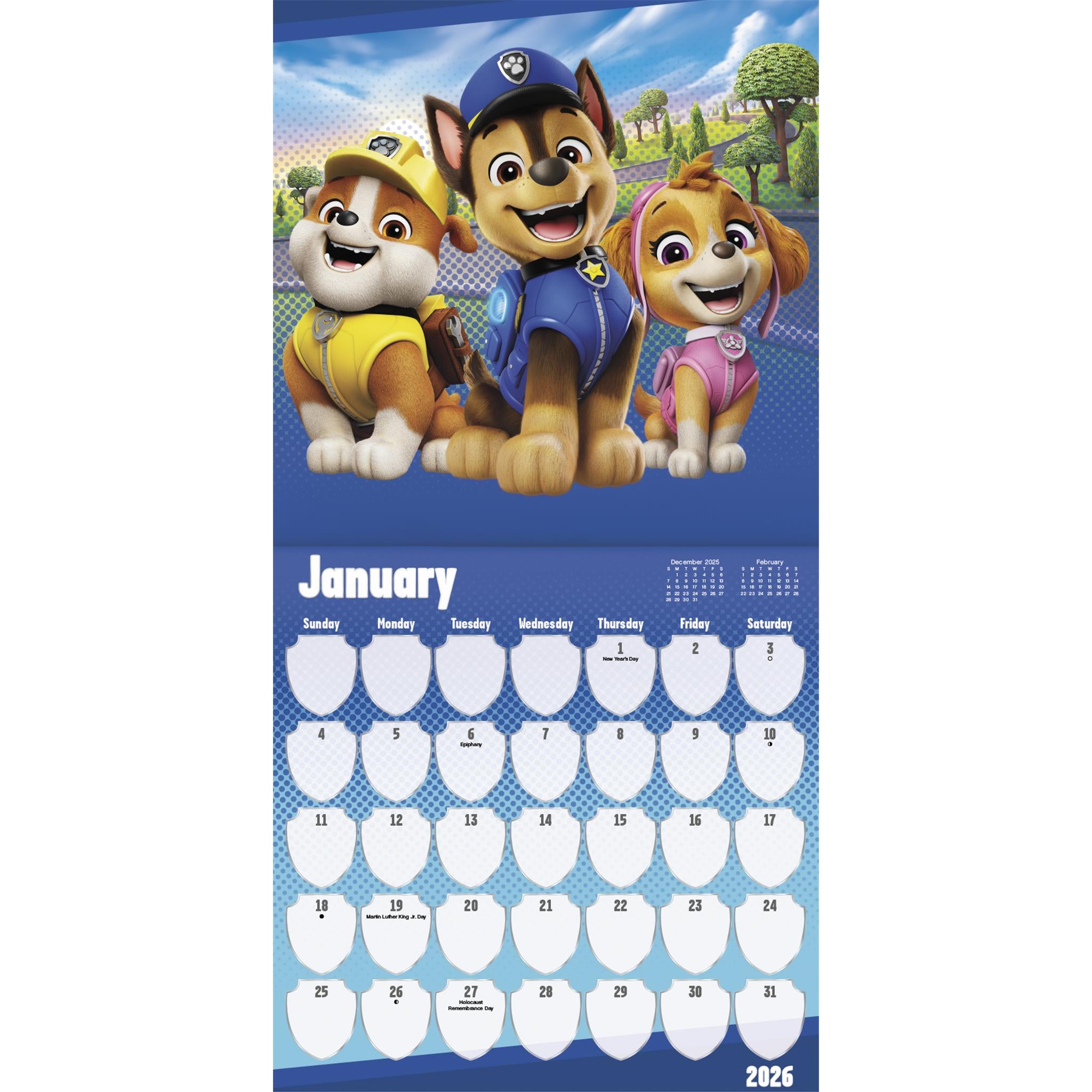 Paw Patrol 2026 Wall Calendar