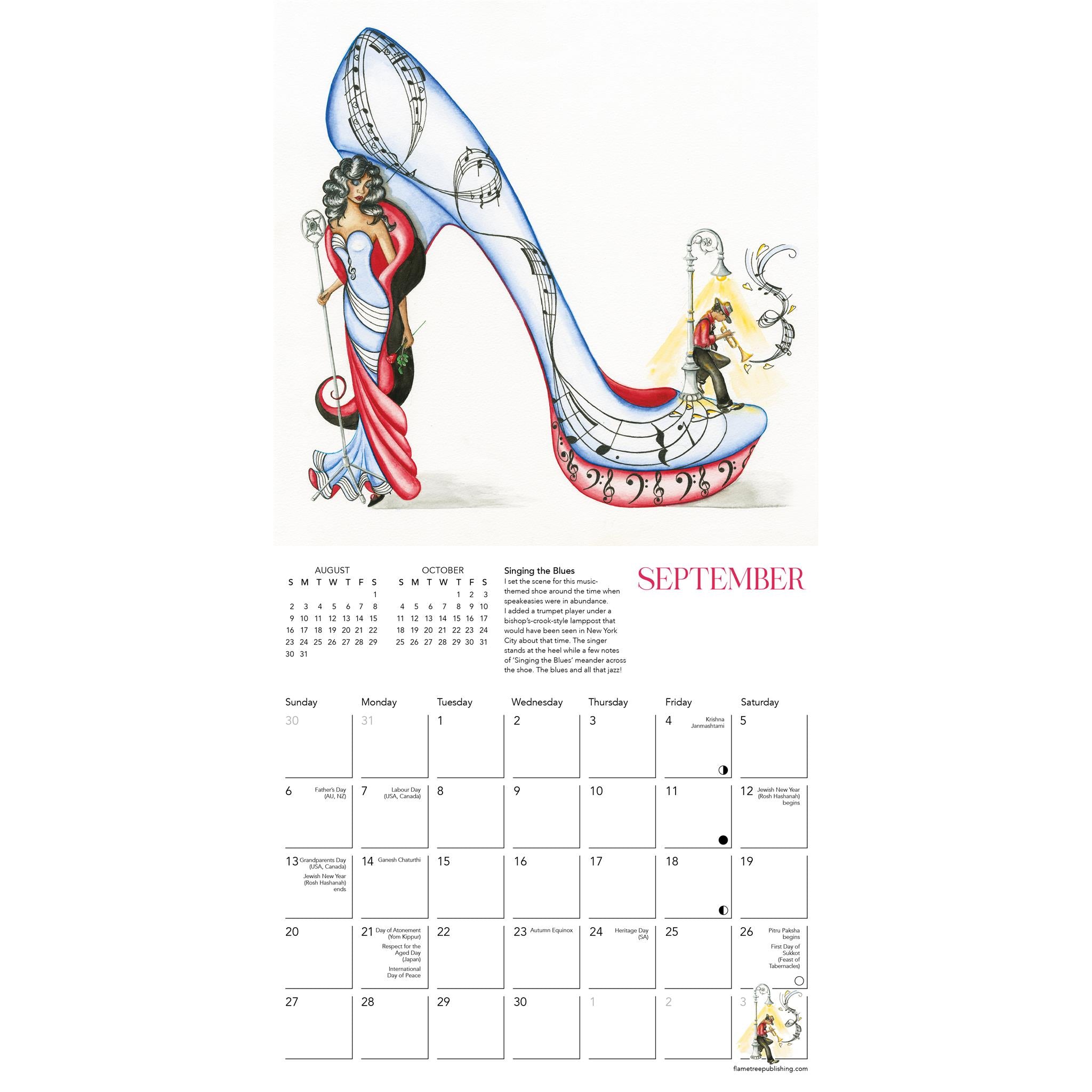 L'Art de la Chaussure par Sally King Design - Mini-calendrier 2026 - Disponible uniquement en ligne