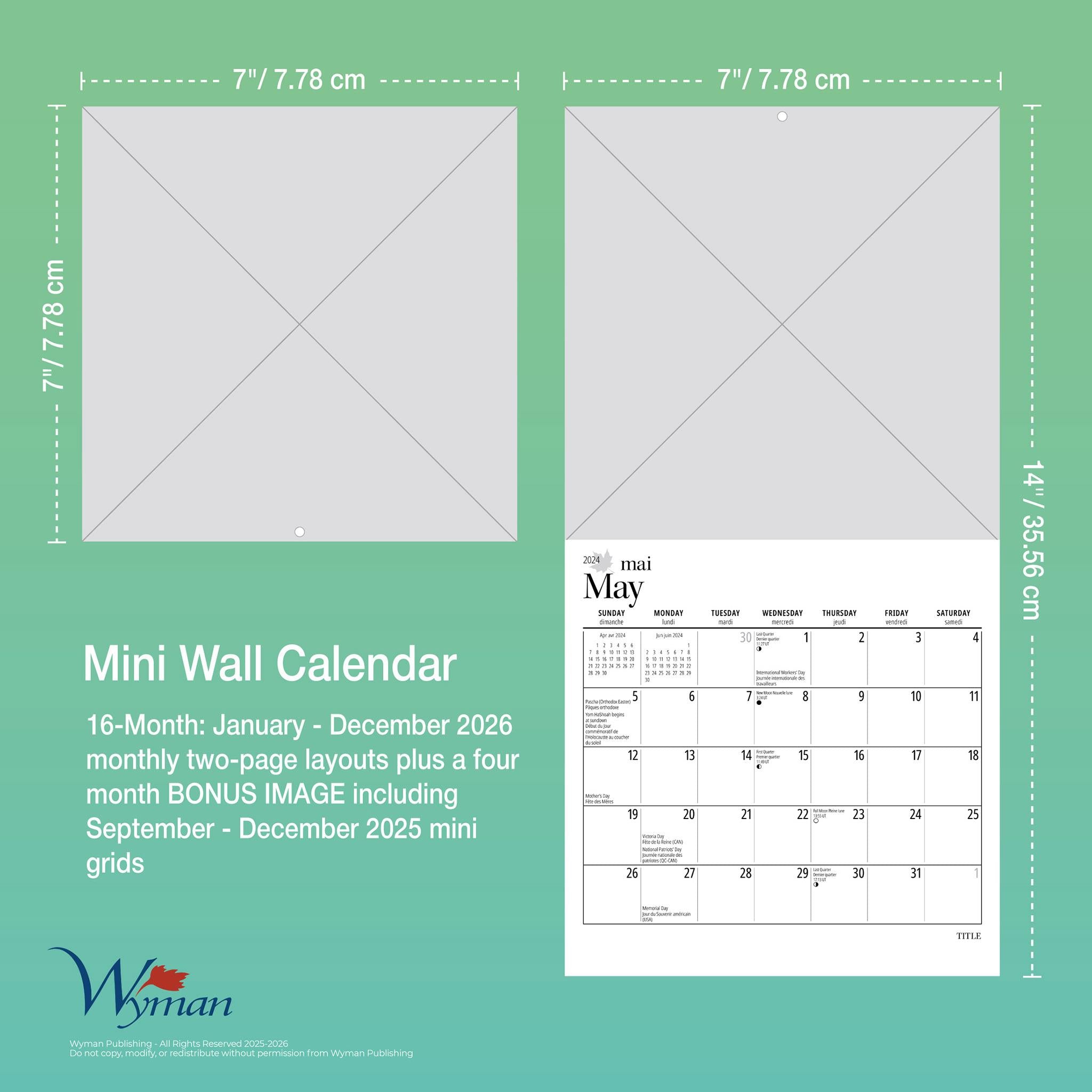 Canadas West Coast 2026 Mini Calendar - Online Only