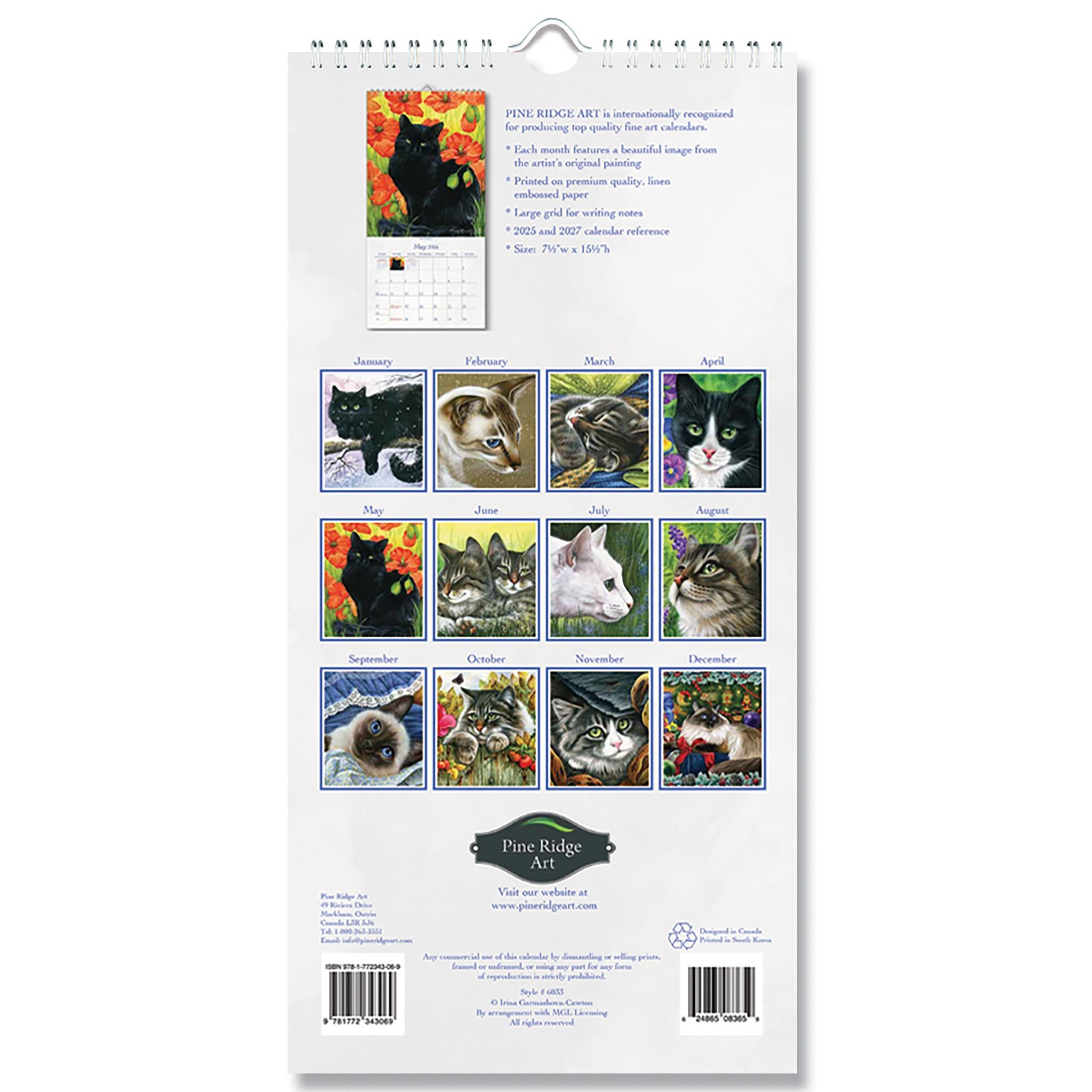 Calendrier mince Cat's Meow 2026 - Disponible uniquement en ligne