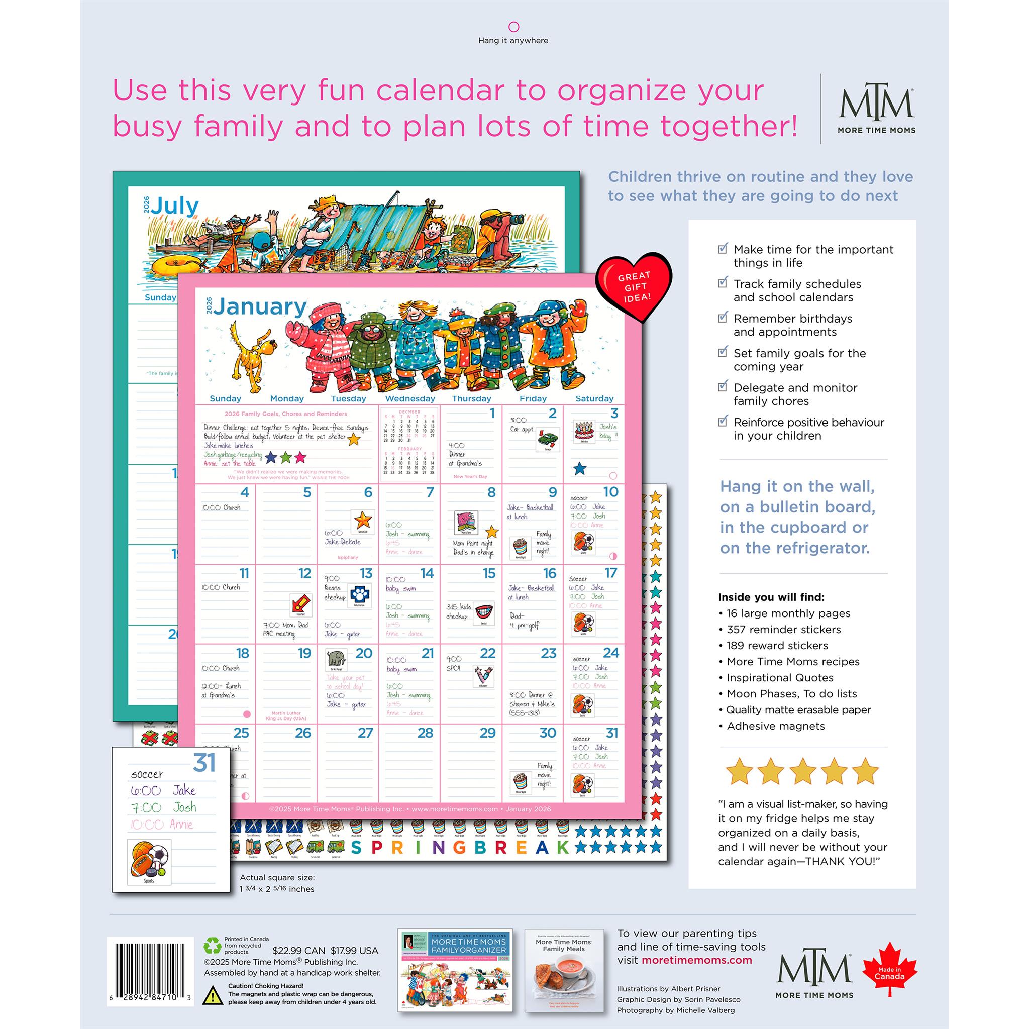 Calendrier de réfrigérateur 2025-2026 Calendrier mural