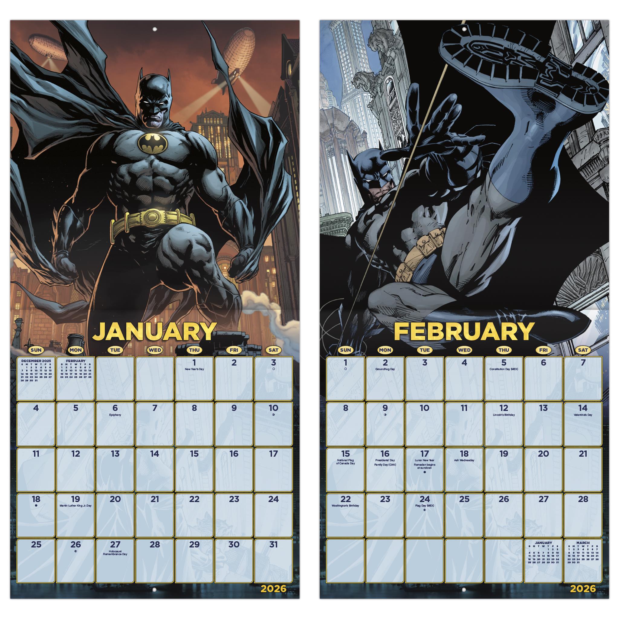 Calendrier mural Batman Comics 2026