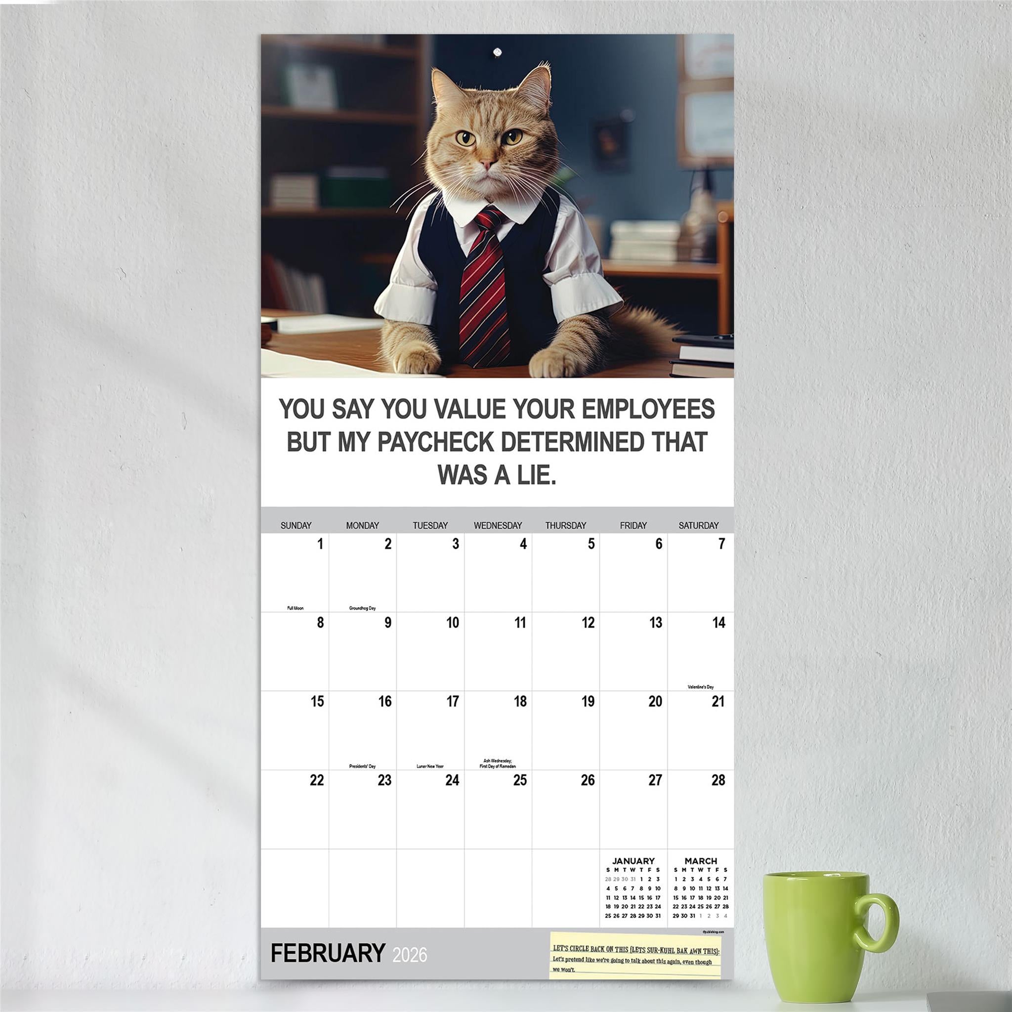 Calendrier mural Corporate Cats 2026