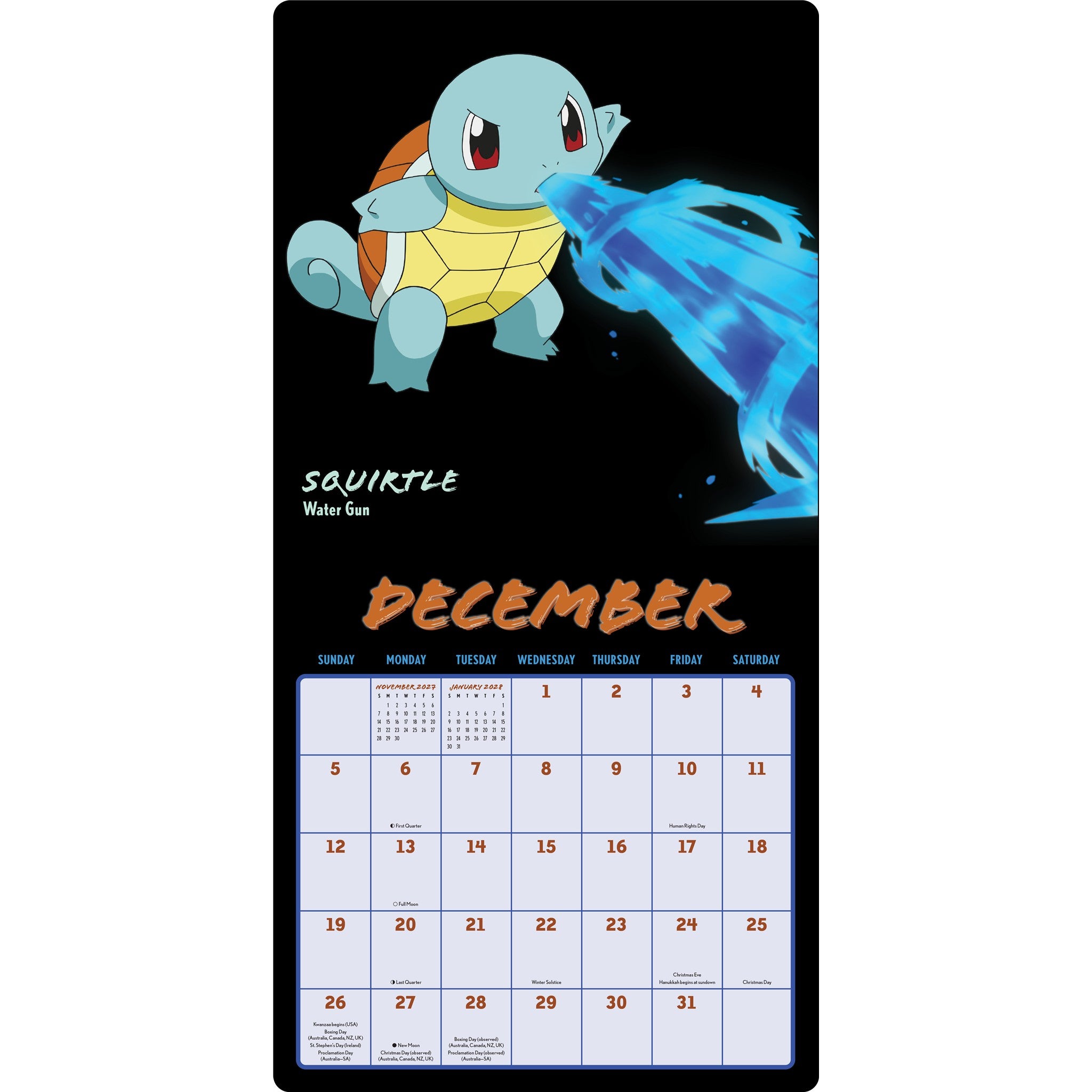 Pokémon Moves 2027 Wall Calendar - Online Only