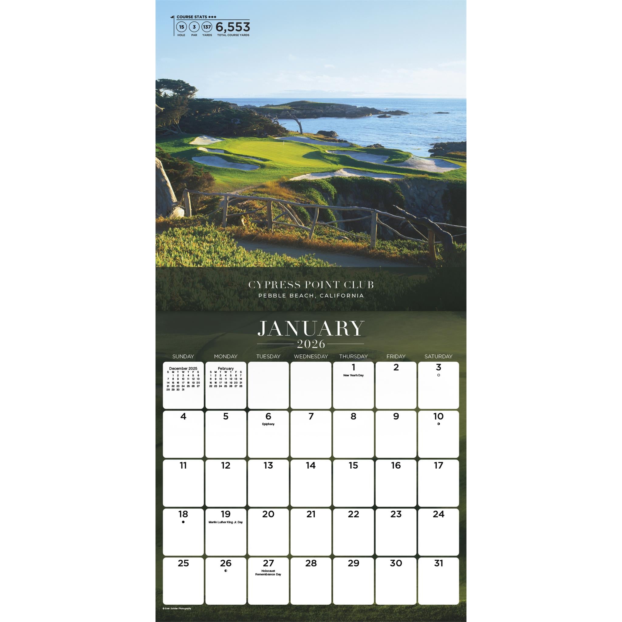 Sports Illustrated Golf Courses Exclusive with Print 2026 Deluxe Wall Calendar