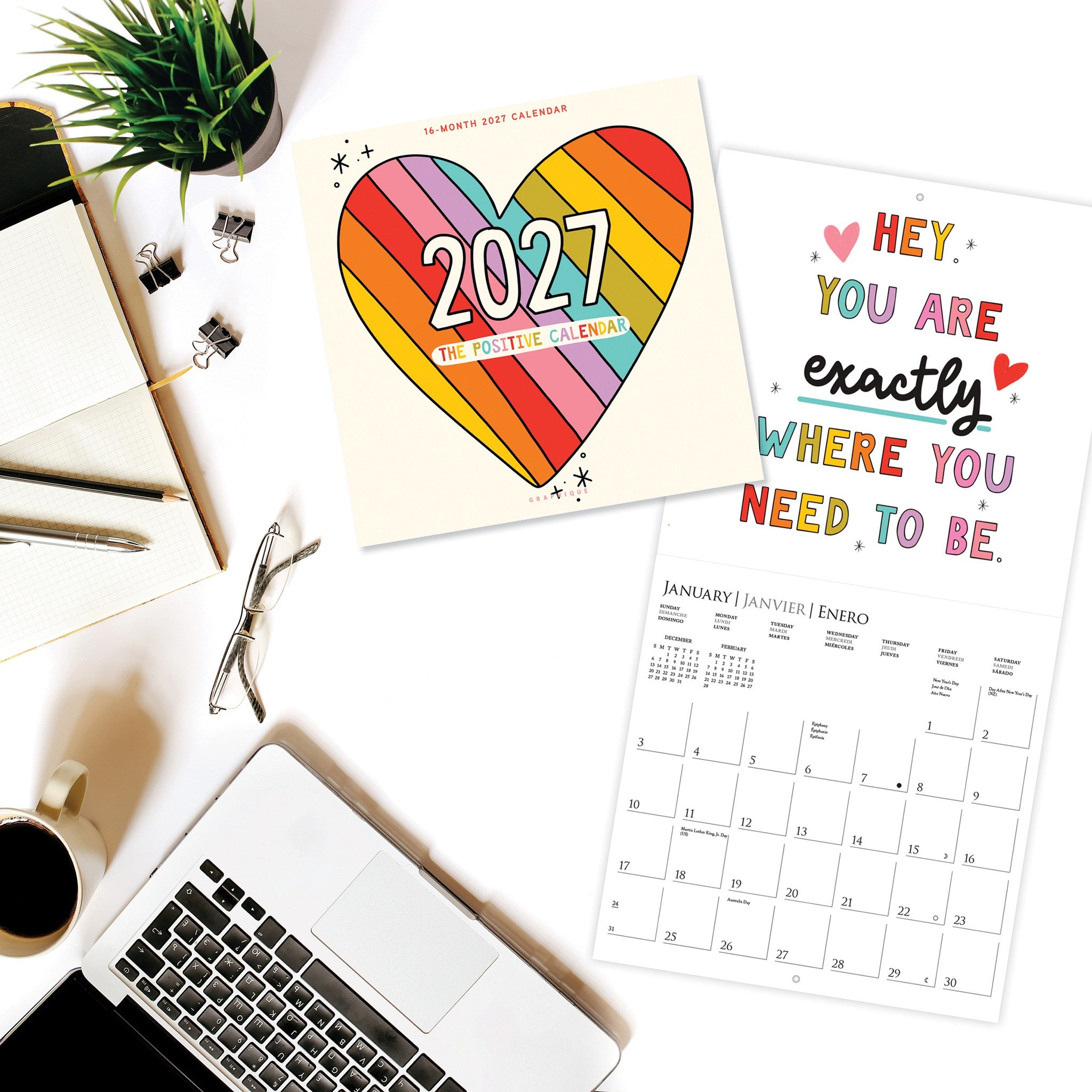 The Positive Calendar 2027 Wall Calendar