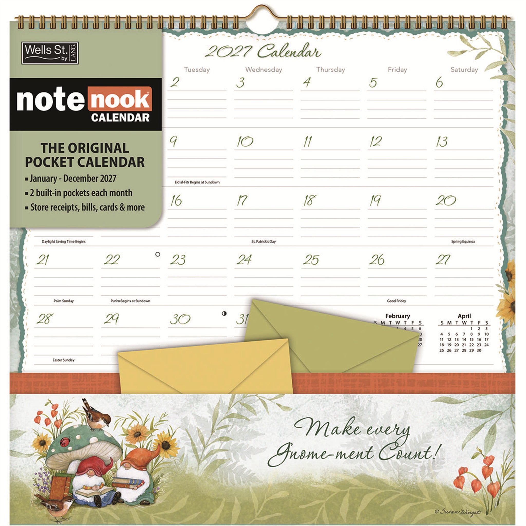 Calendrier mural 2027 Le coin des notes des Gnomes