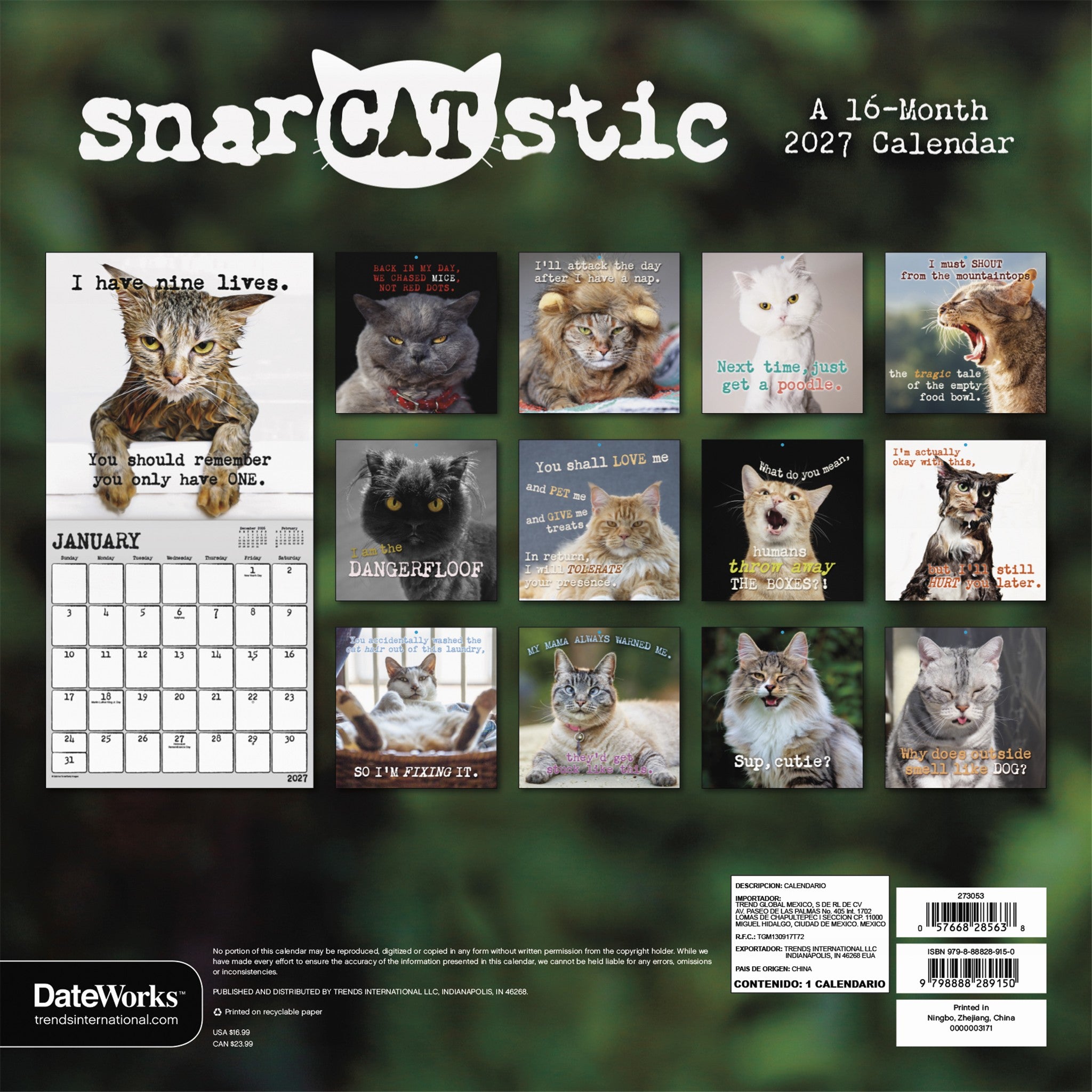 Snarcatstic 2027 Wall Calendar - Online Only