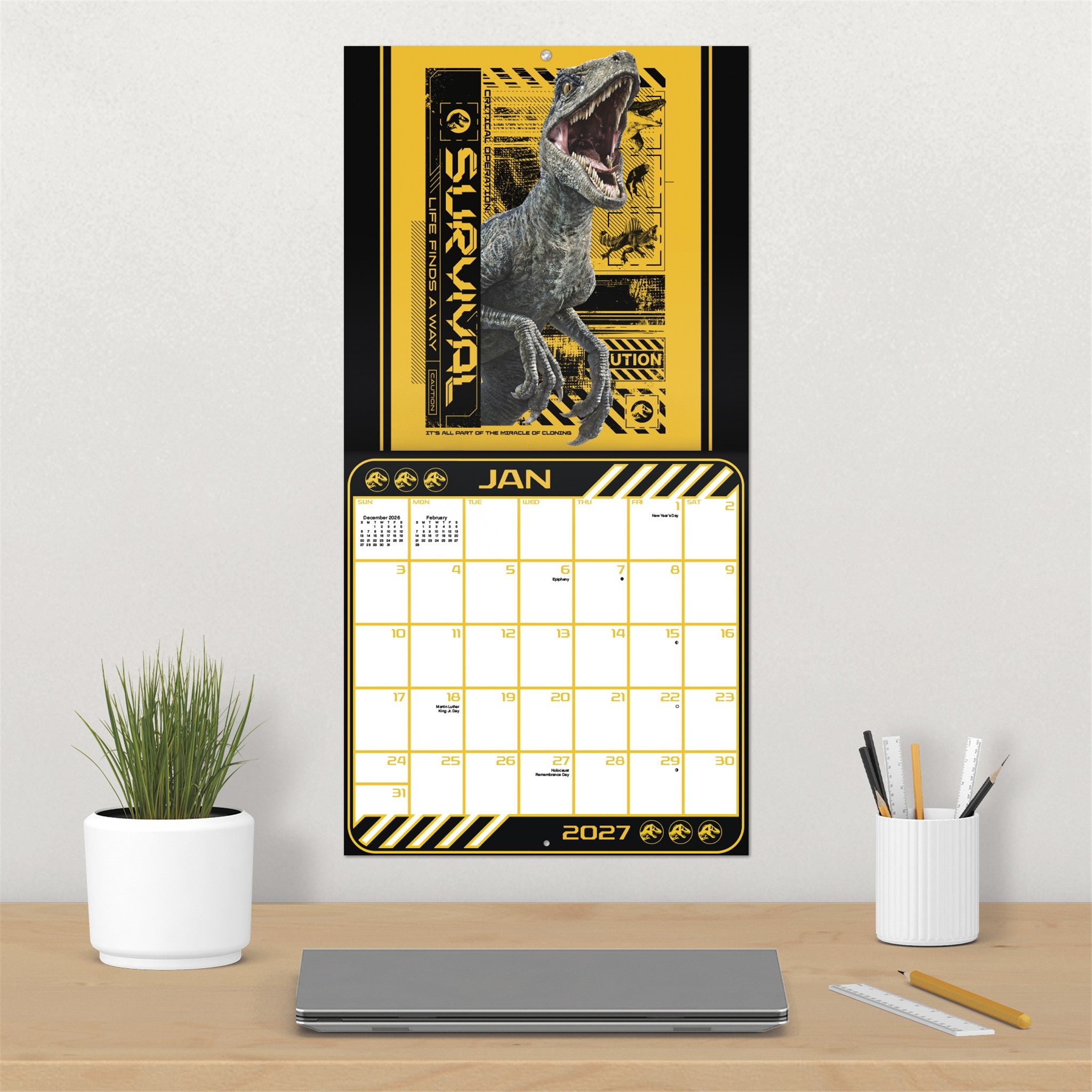 Calendrier mural Jurassic World 2027