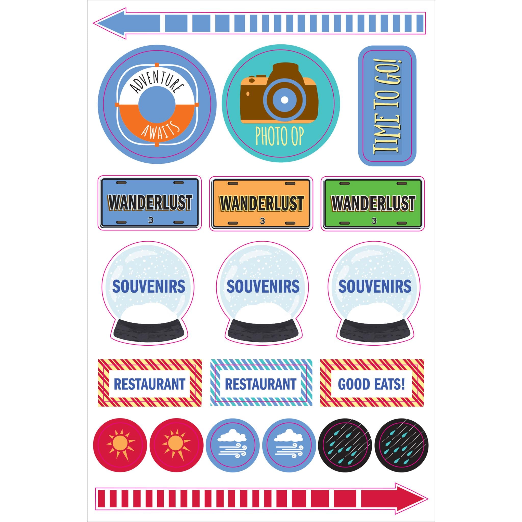 Autocollants pour planificateur de voyage
