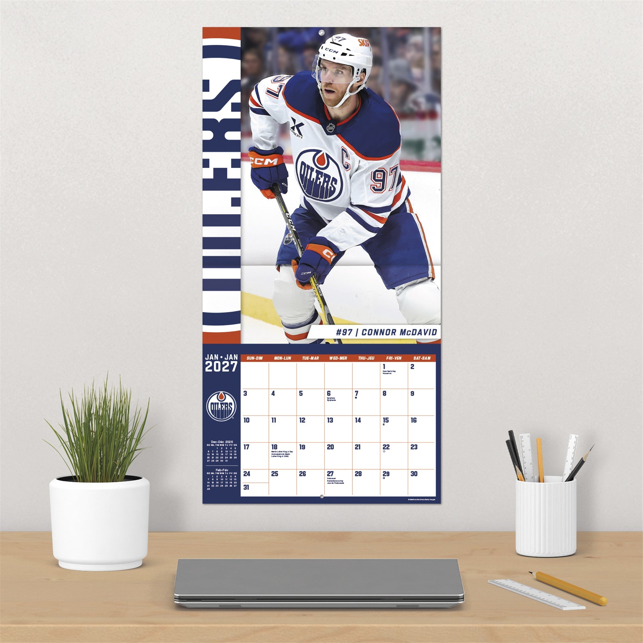 NHL Edmonton Oilers 2027 Wall Calendar