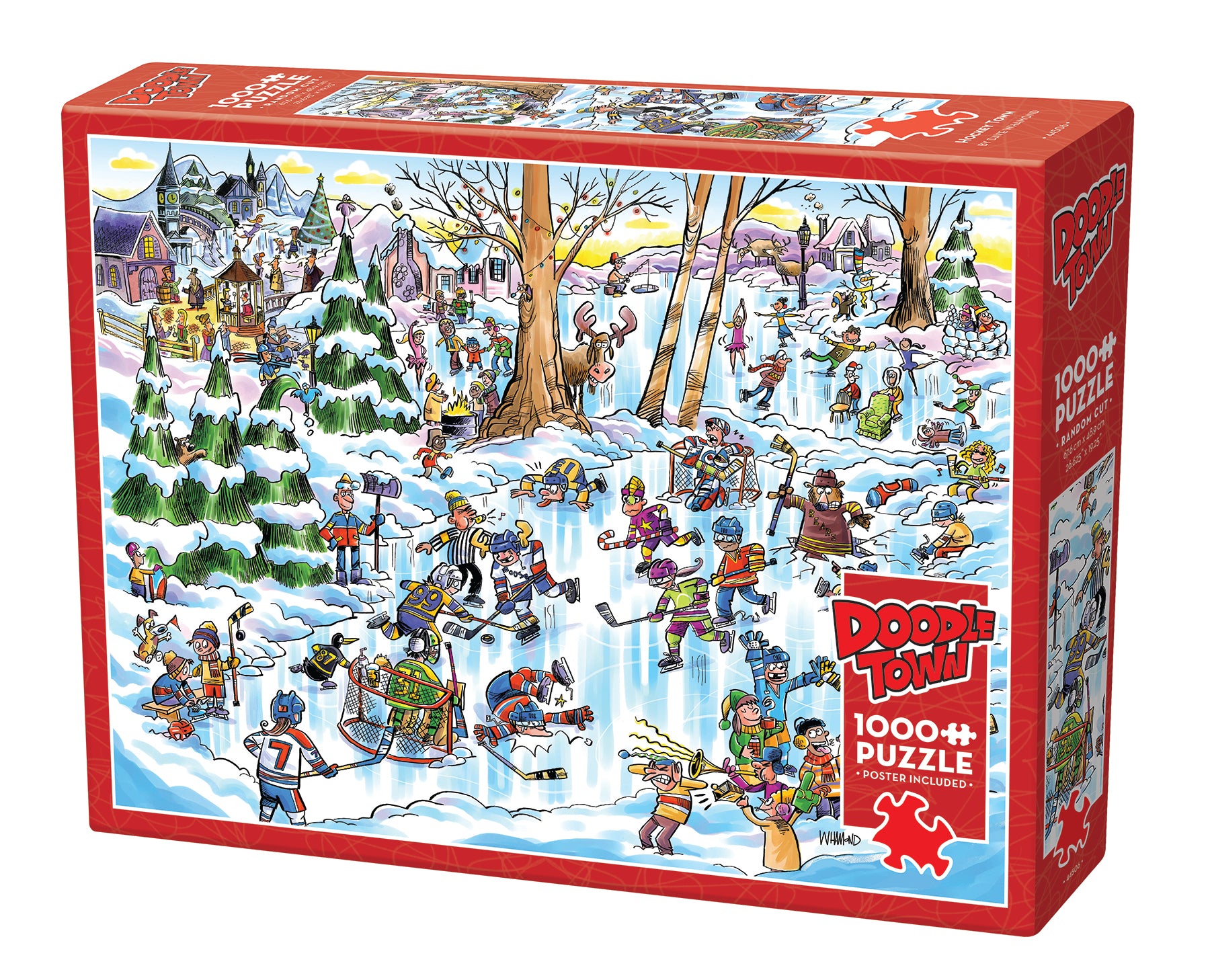 Puzzle DoodleTown Hockey Town de 1000 pièces