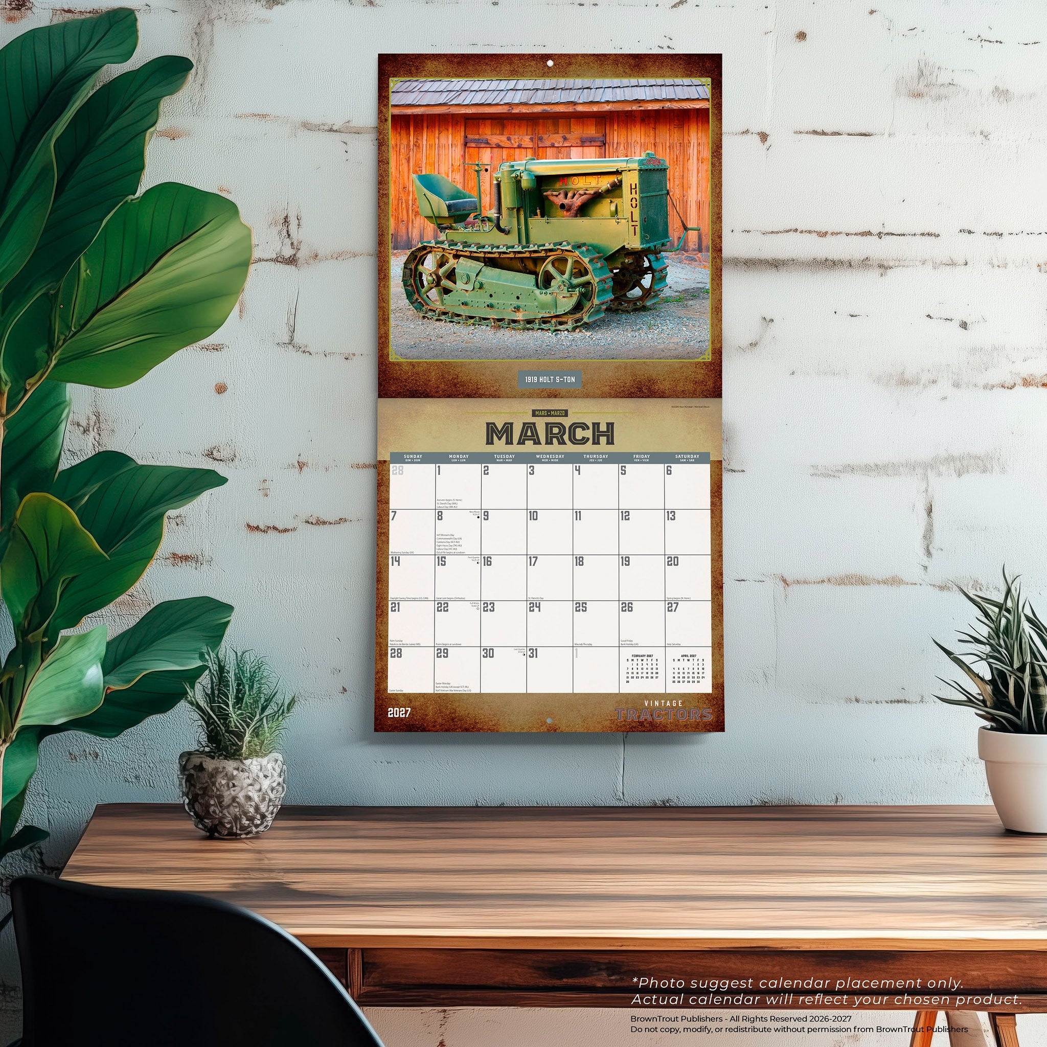 Vintage Tractors 2027 Wall Calendar - Online Only