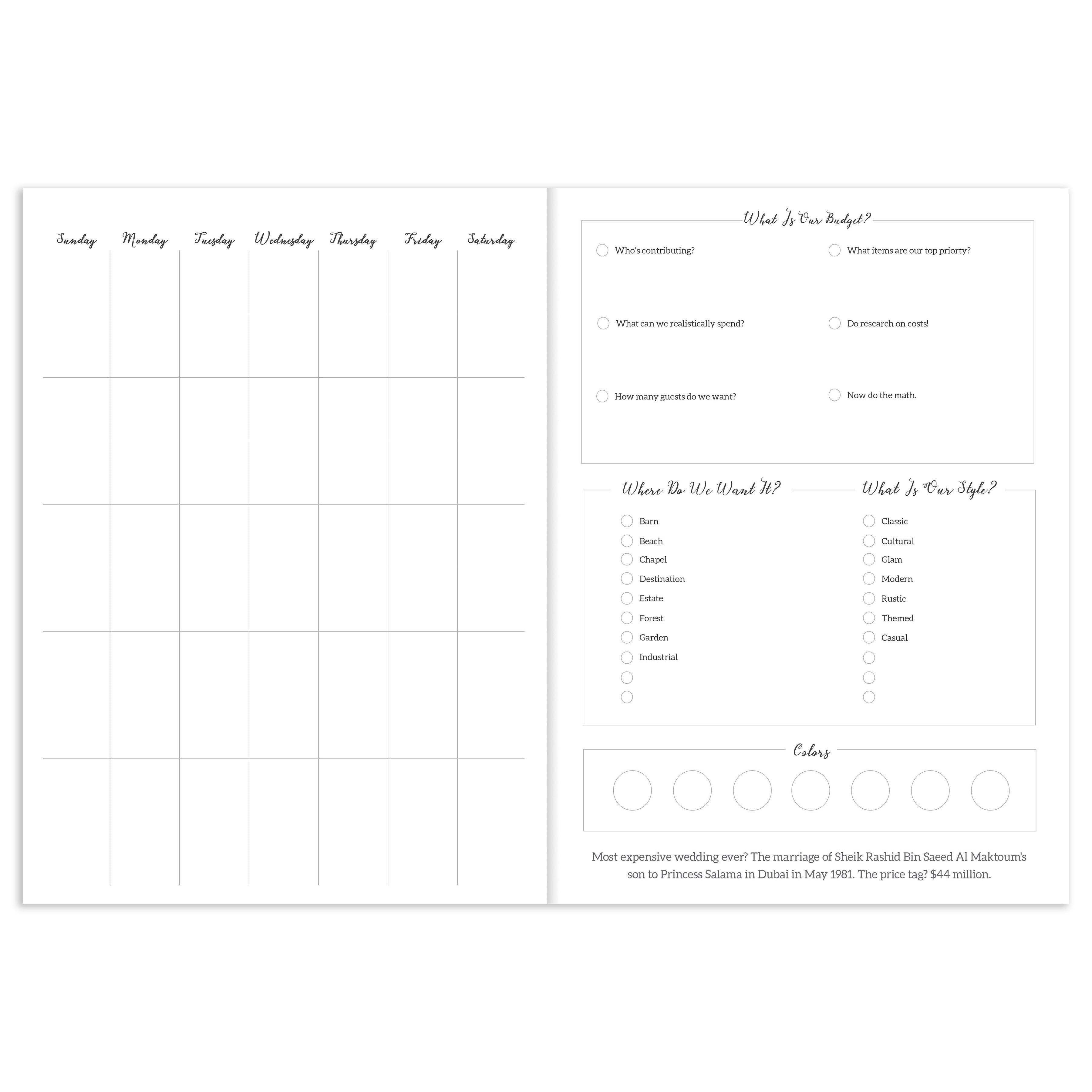 Woah Wedding Undated Planner