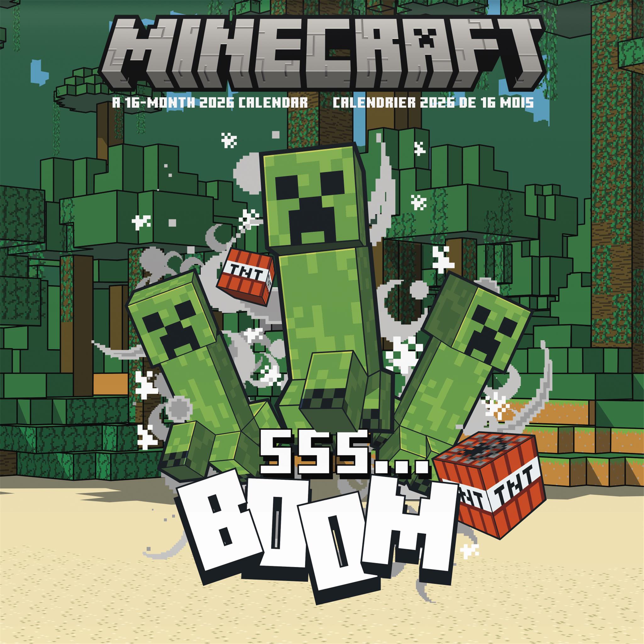 Mini-calendrier bilingue Minecraft 2026