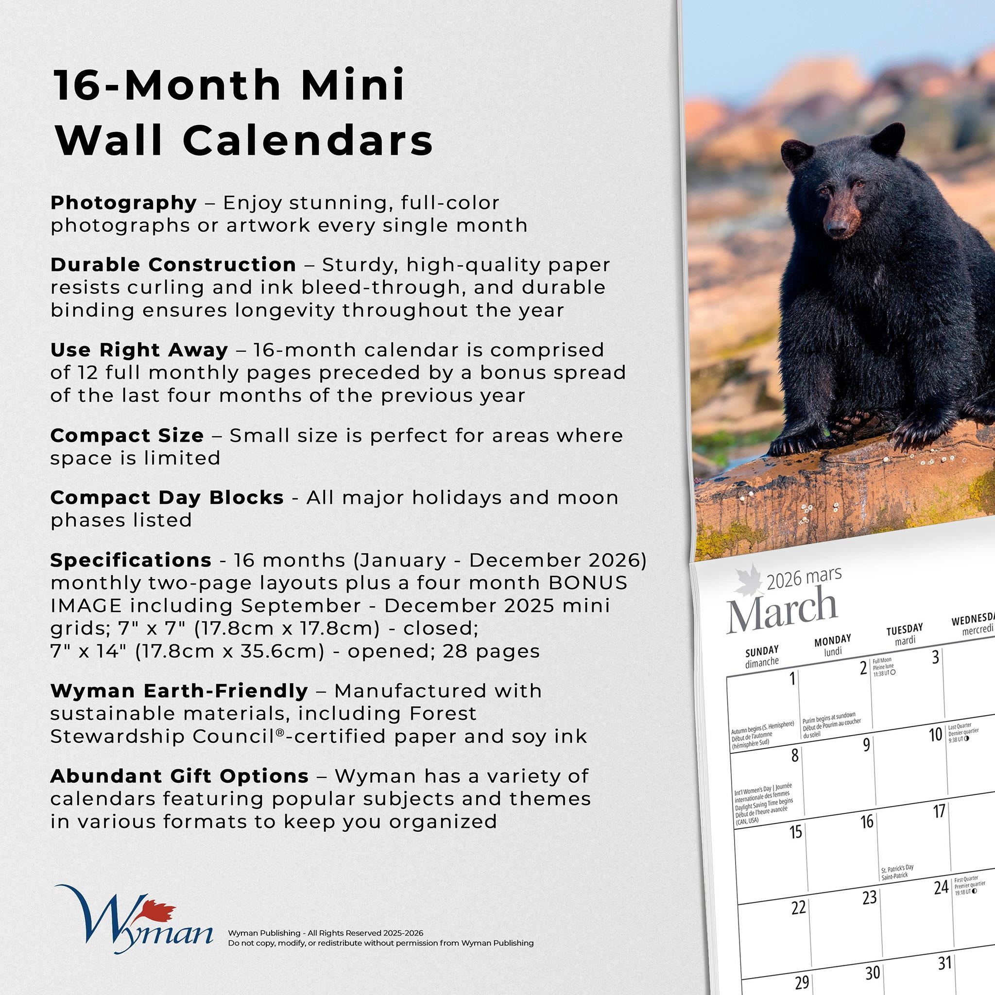 Canadas West Coast 2026 Mini Calendar - Online Only