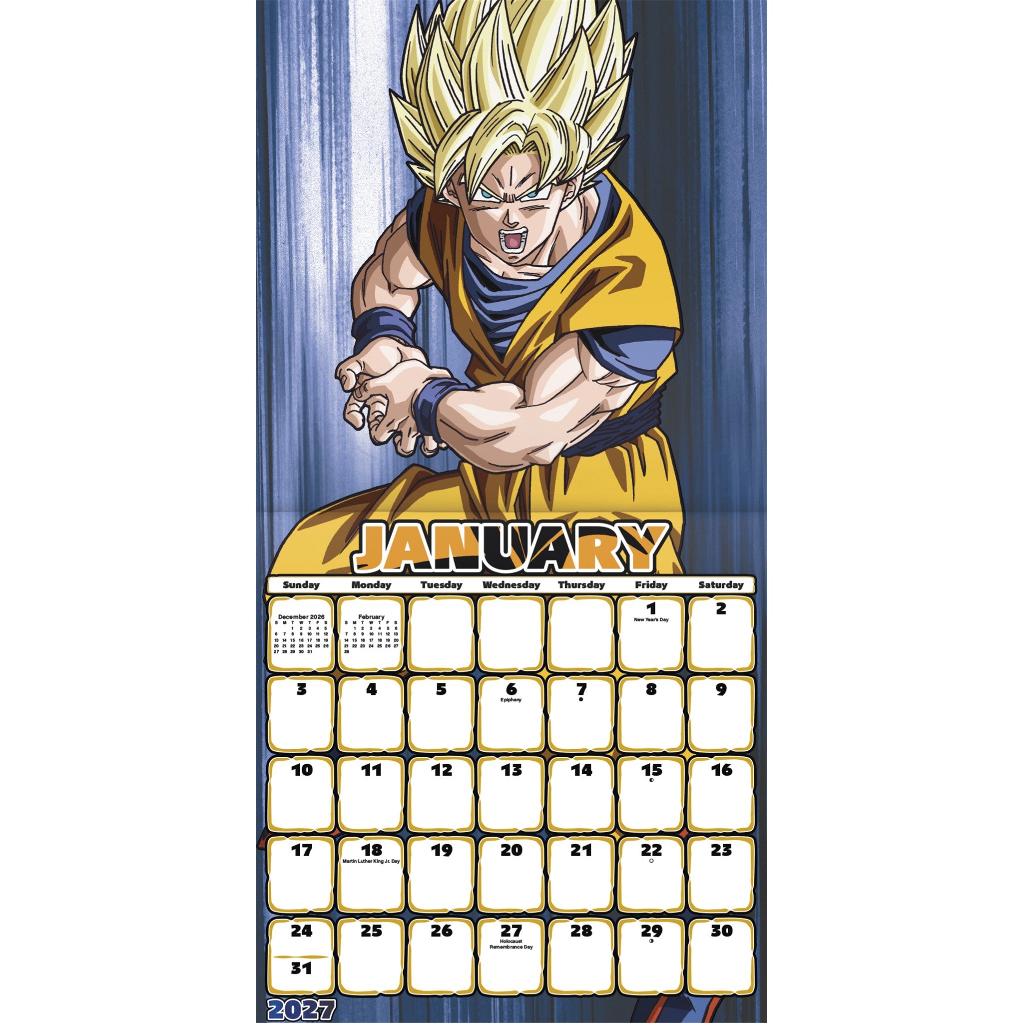 Calendrier mural Dragon Ball Z 2027