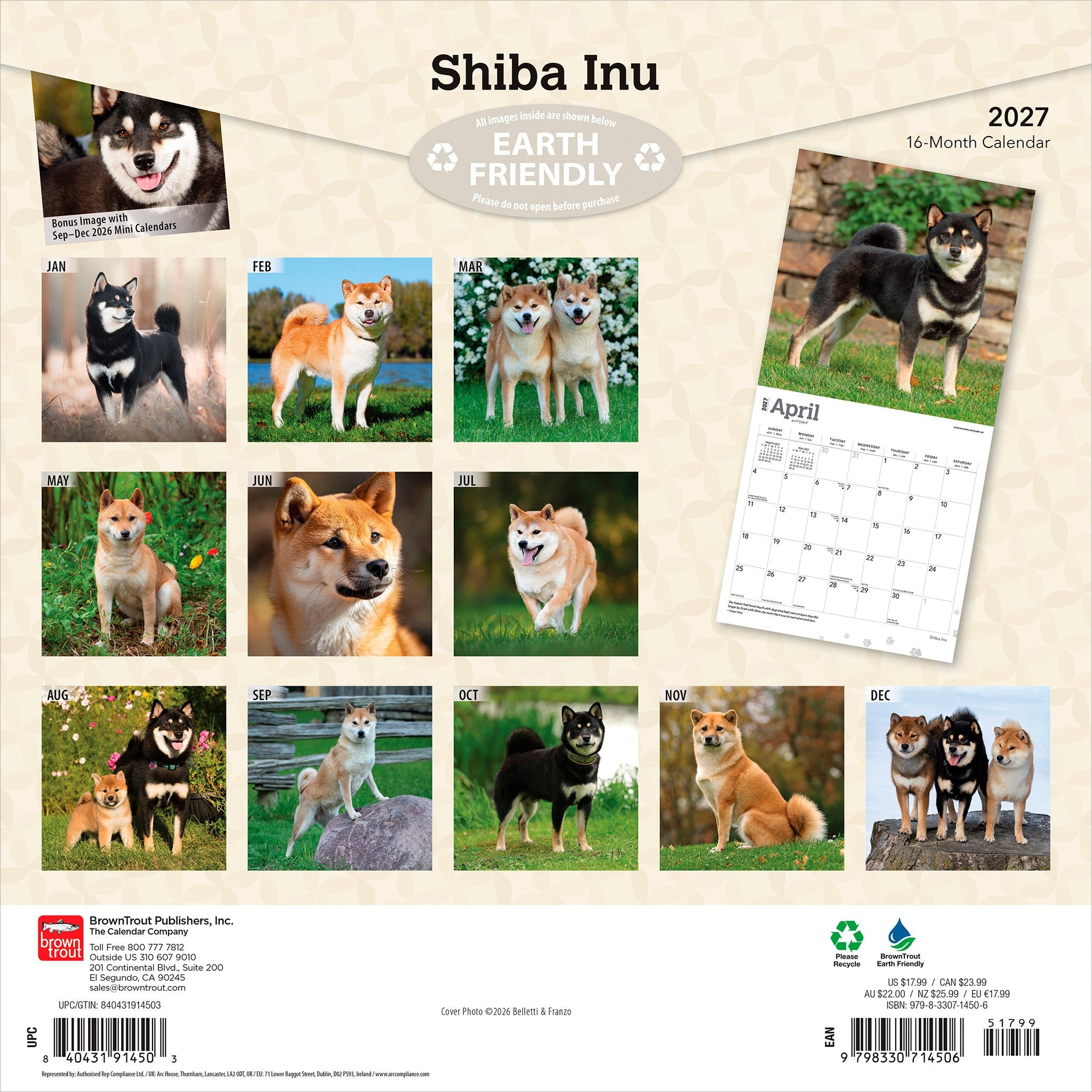 Shiba Inu 2027 Wall Calendar - Online Only