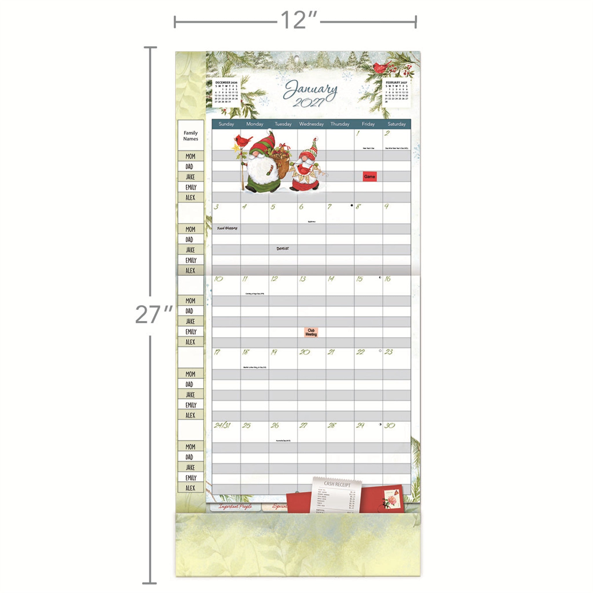 Calendrier mural Gnomes Plan-It Plus 2026-2027