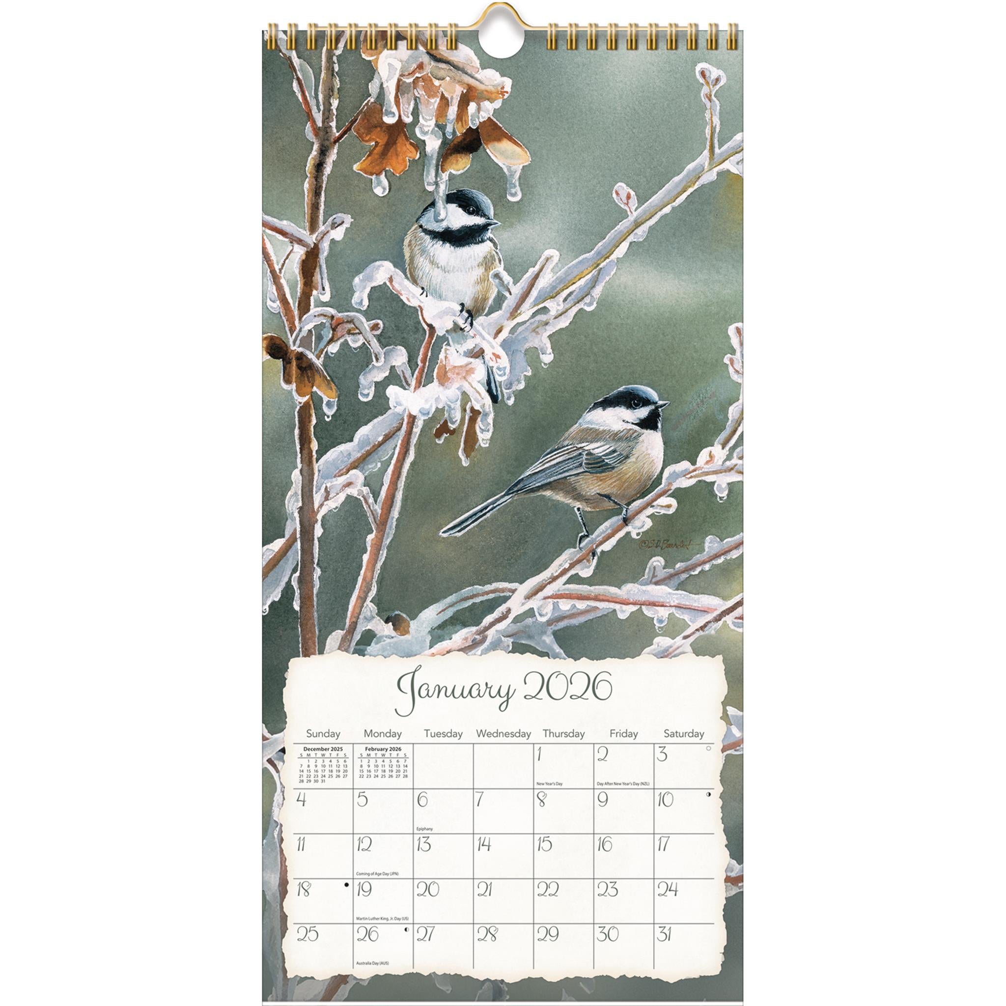 Calendrier mince Oiseaux chanteurs 2026