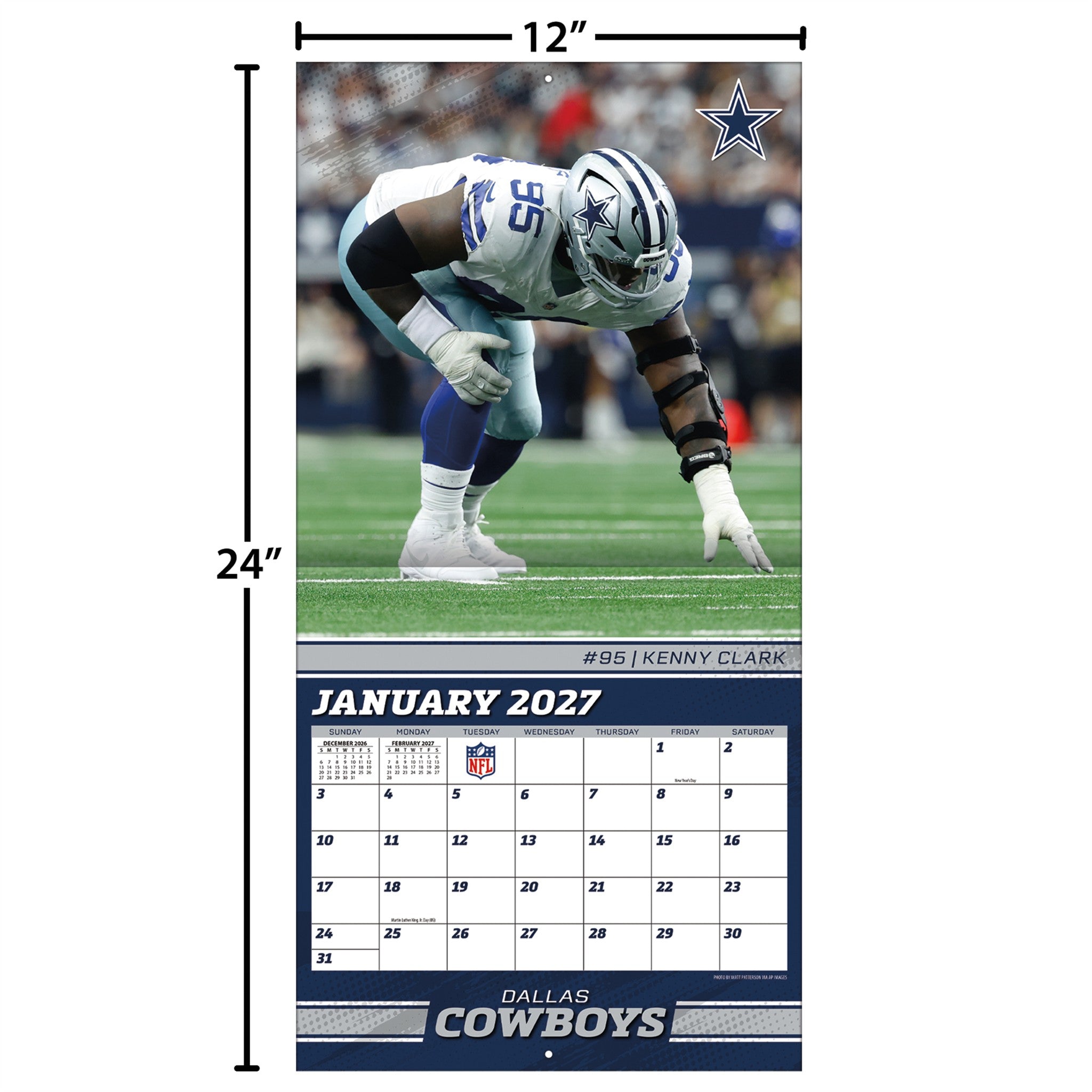 NFL New England Patriots 2027 Wall Calendar