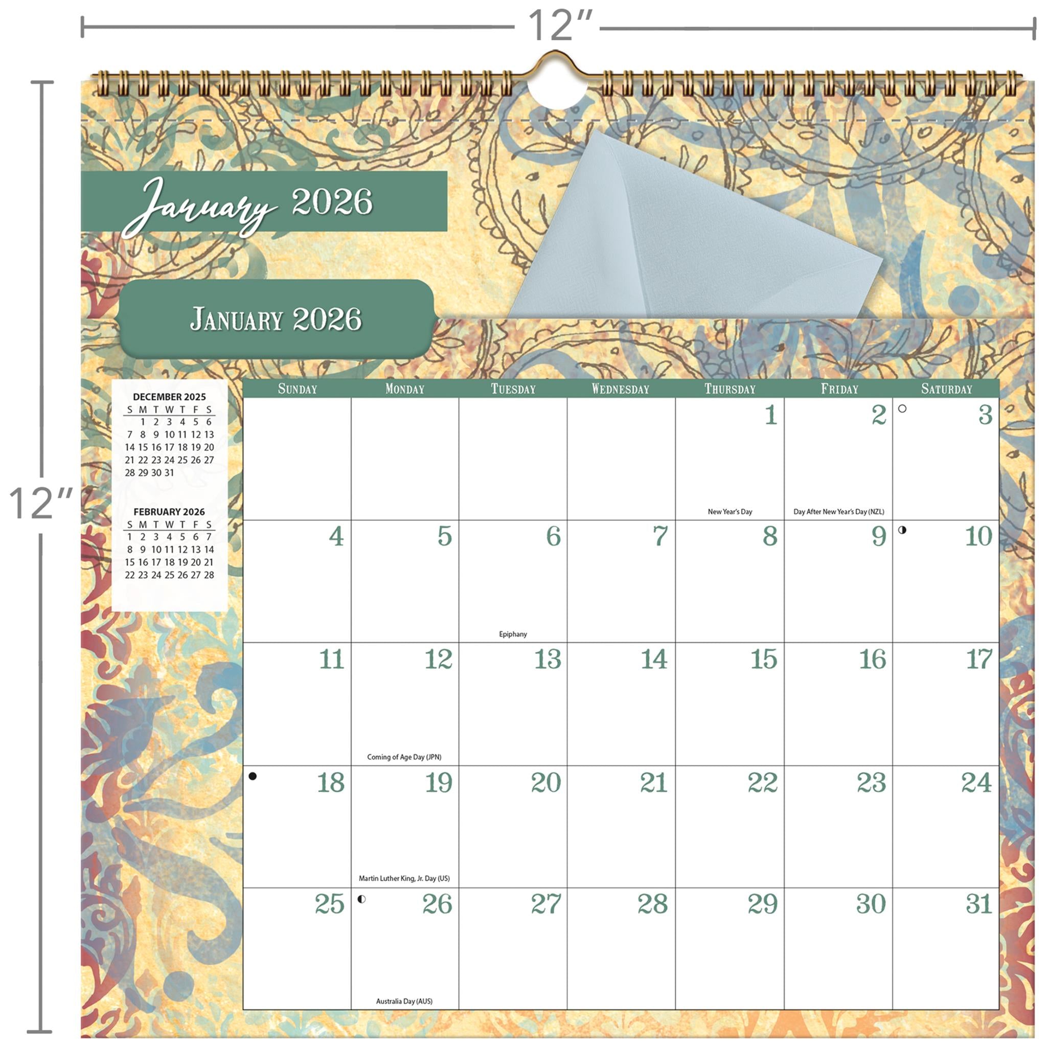 Calendrier mural Bohemian File It 2026