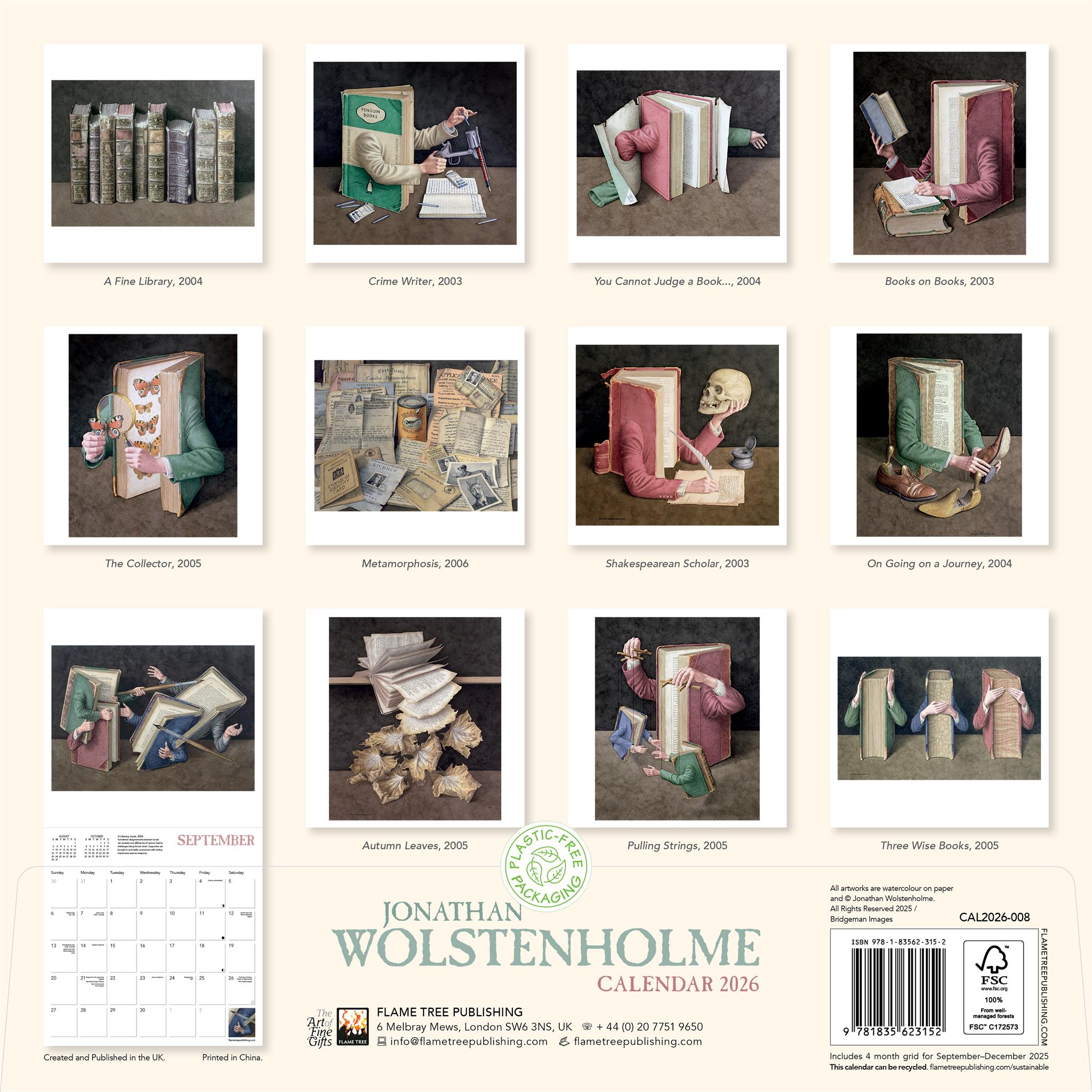 Jonathan Wolstenholme 2026 Wall Calendar - Online Only