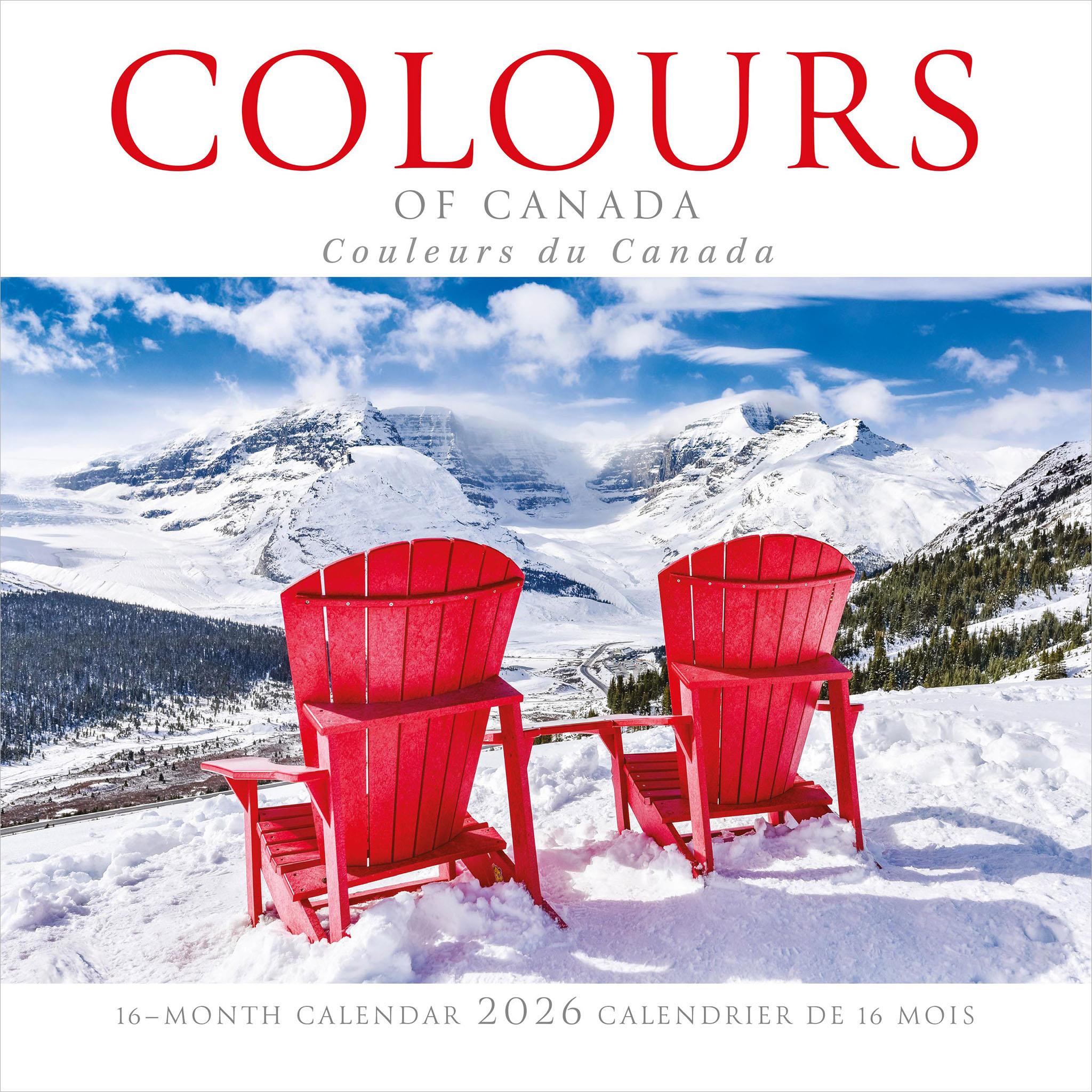 Calendrier miniature moyen Couleurs du Canada 2026