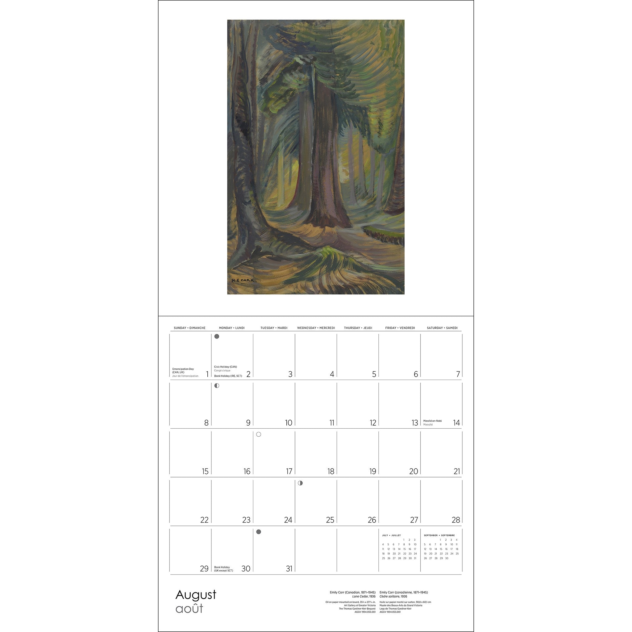 Calendrier mural Emily Carr 2027