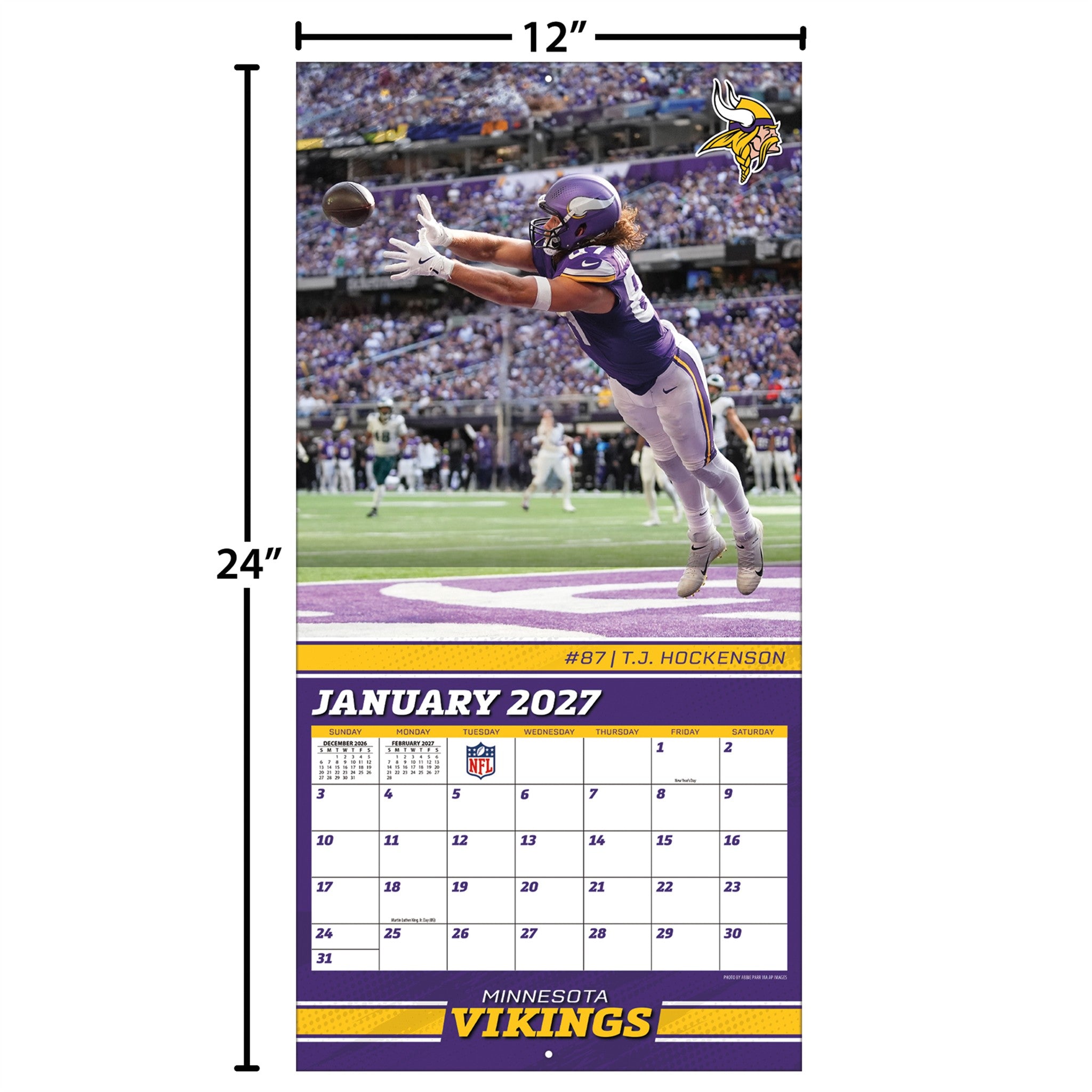 NFL Minnesota Vikings 2027 Wall Calendar