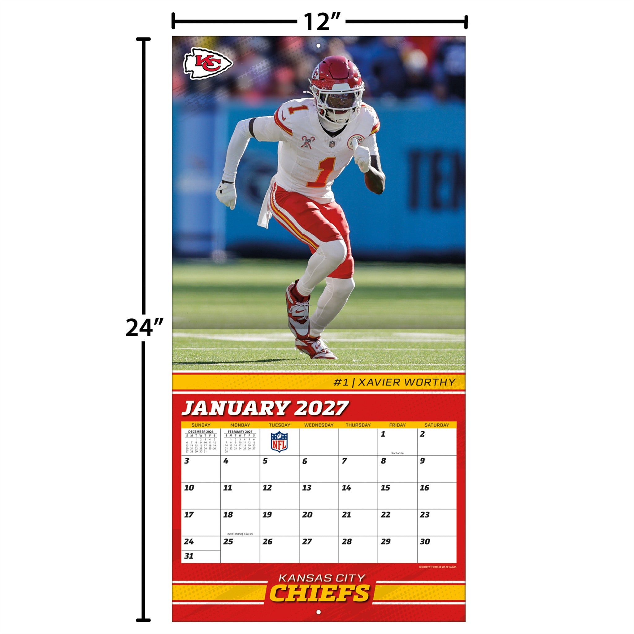 NFL Kansas City Chiefs 2027 Wall Calendar