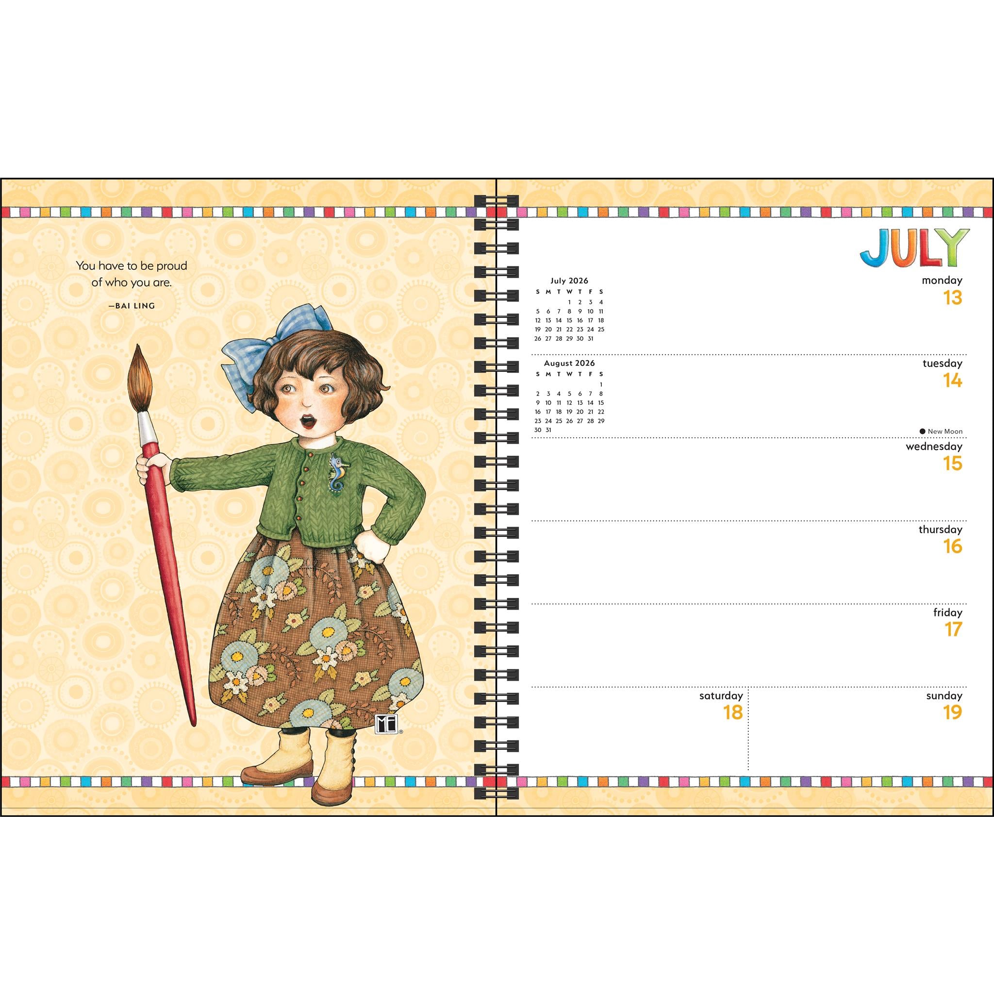 Calendrier des fiançailles 2026 de Mary Engelbreits « You Are A Work Of Art »