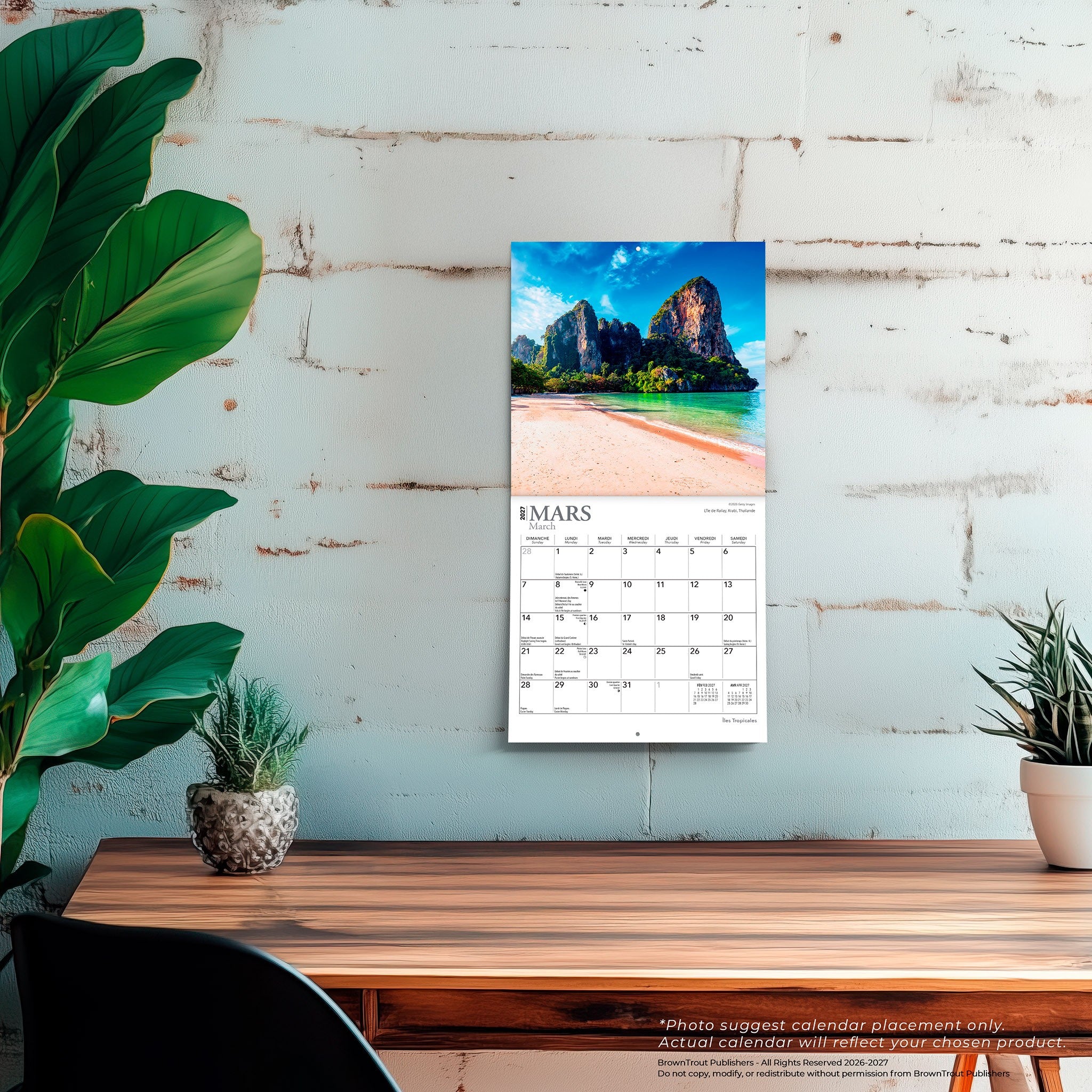 Iles Tropicales 2027 Mini Calendar (French)