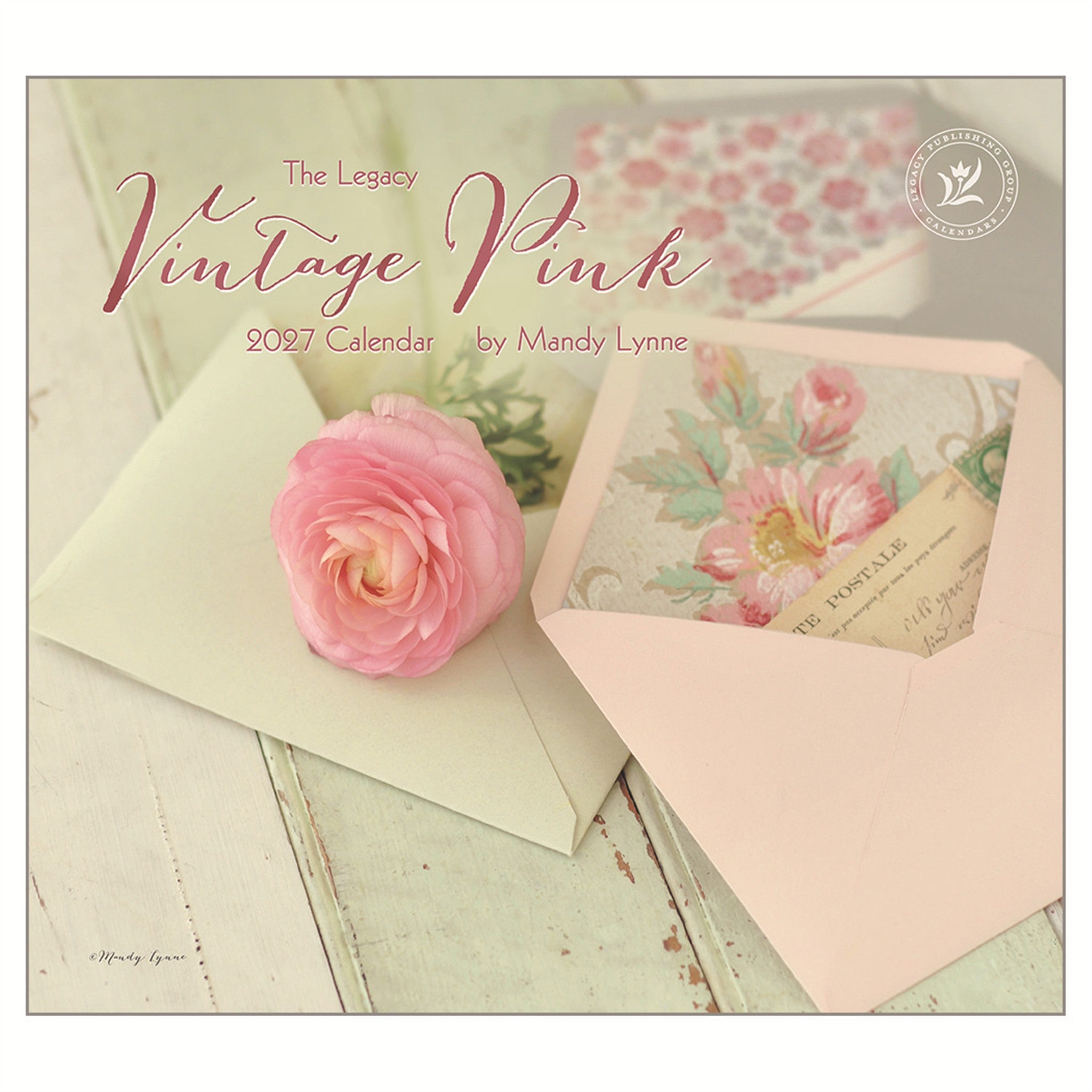 Calendrier mural rose vintage 2027