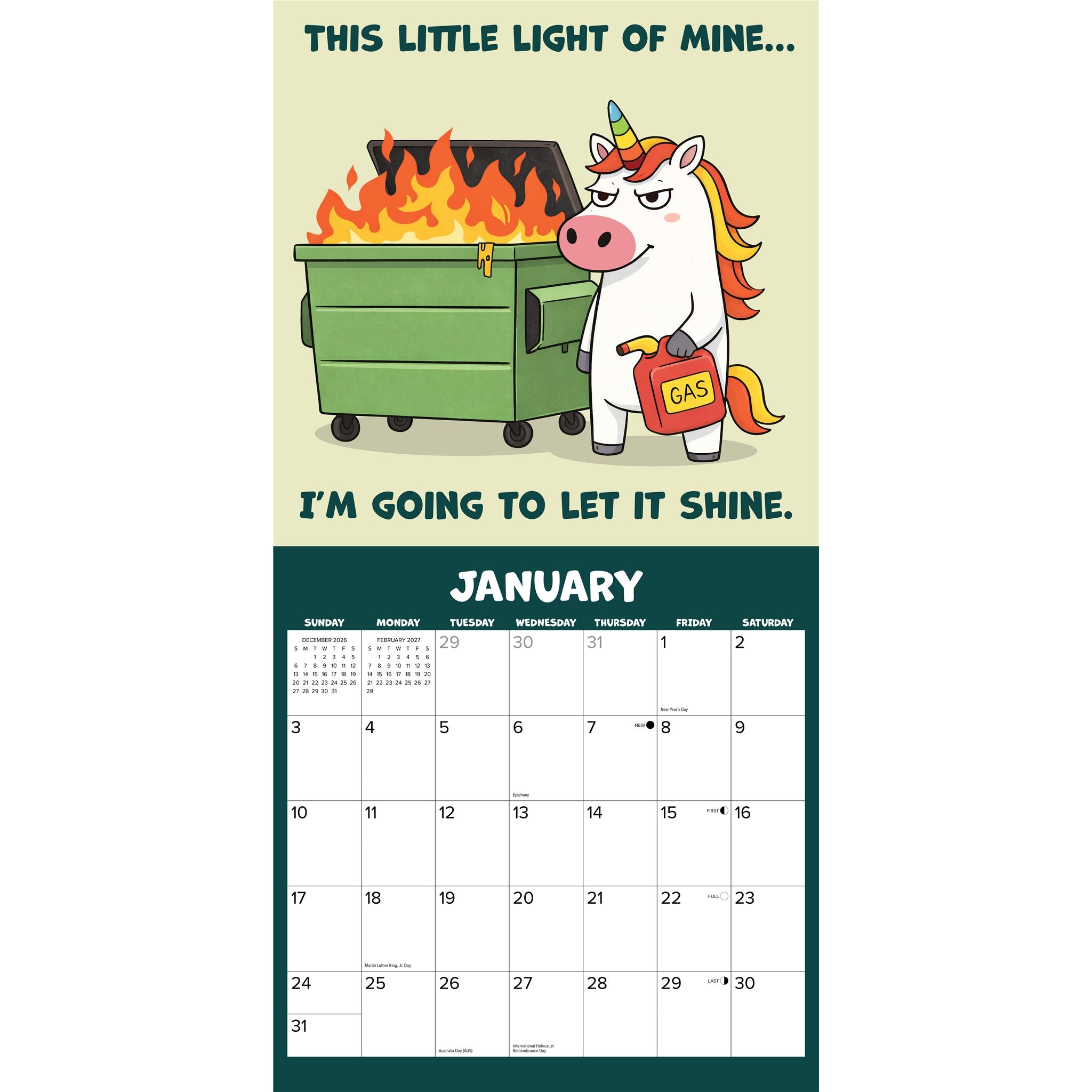 The Pissed-off Unicorn 2027 Wall Calendar