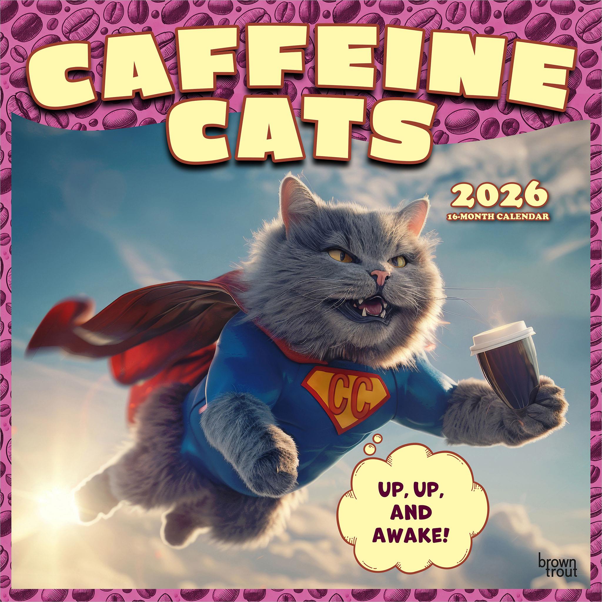 Calendrier mural Caffeine Cats 2026 - Disponible uniquement en ligne