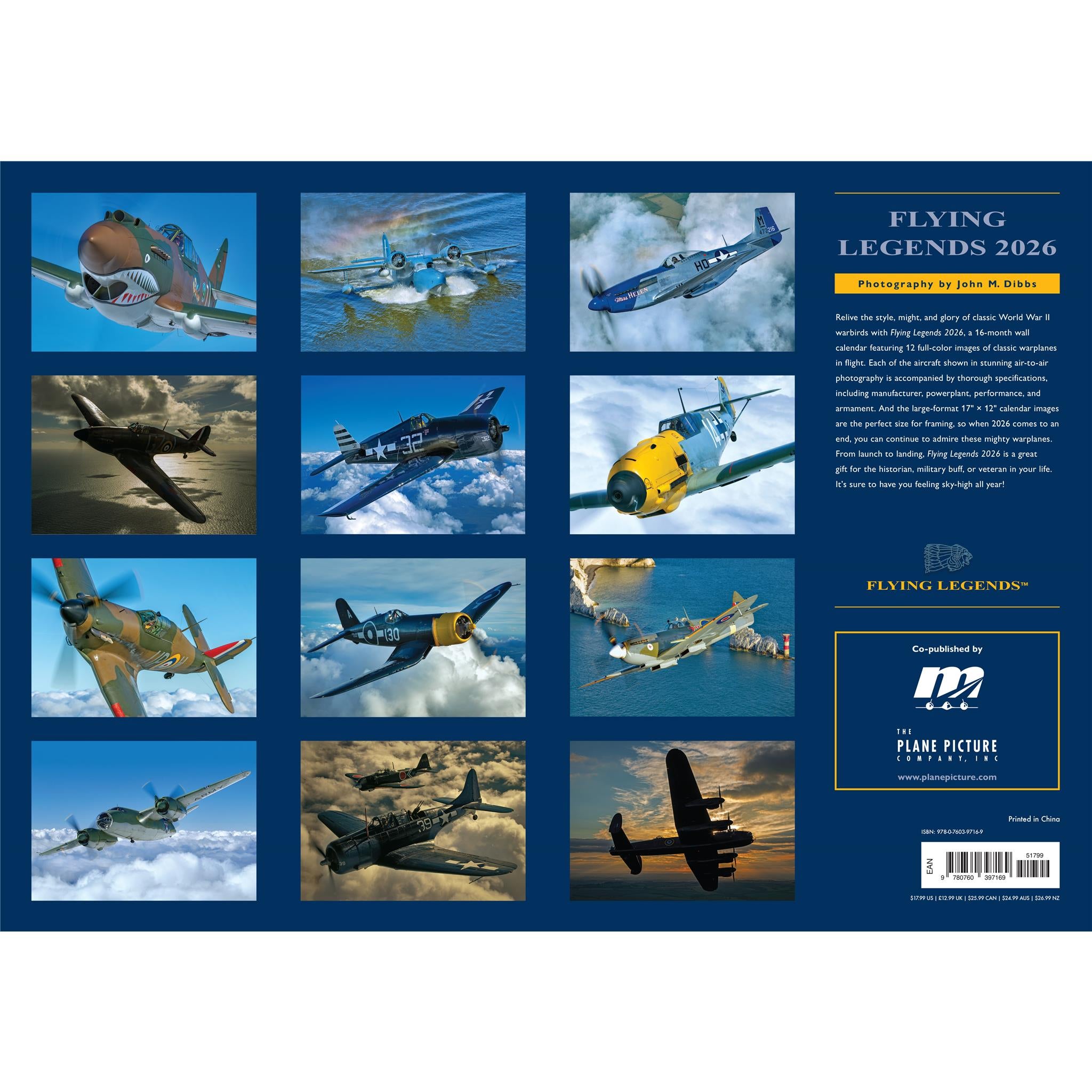 Calendrier mural géant Flying Legends 2026