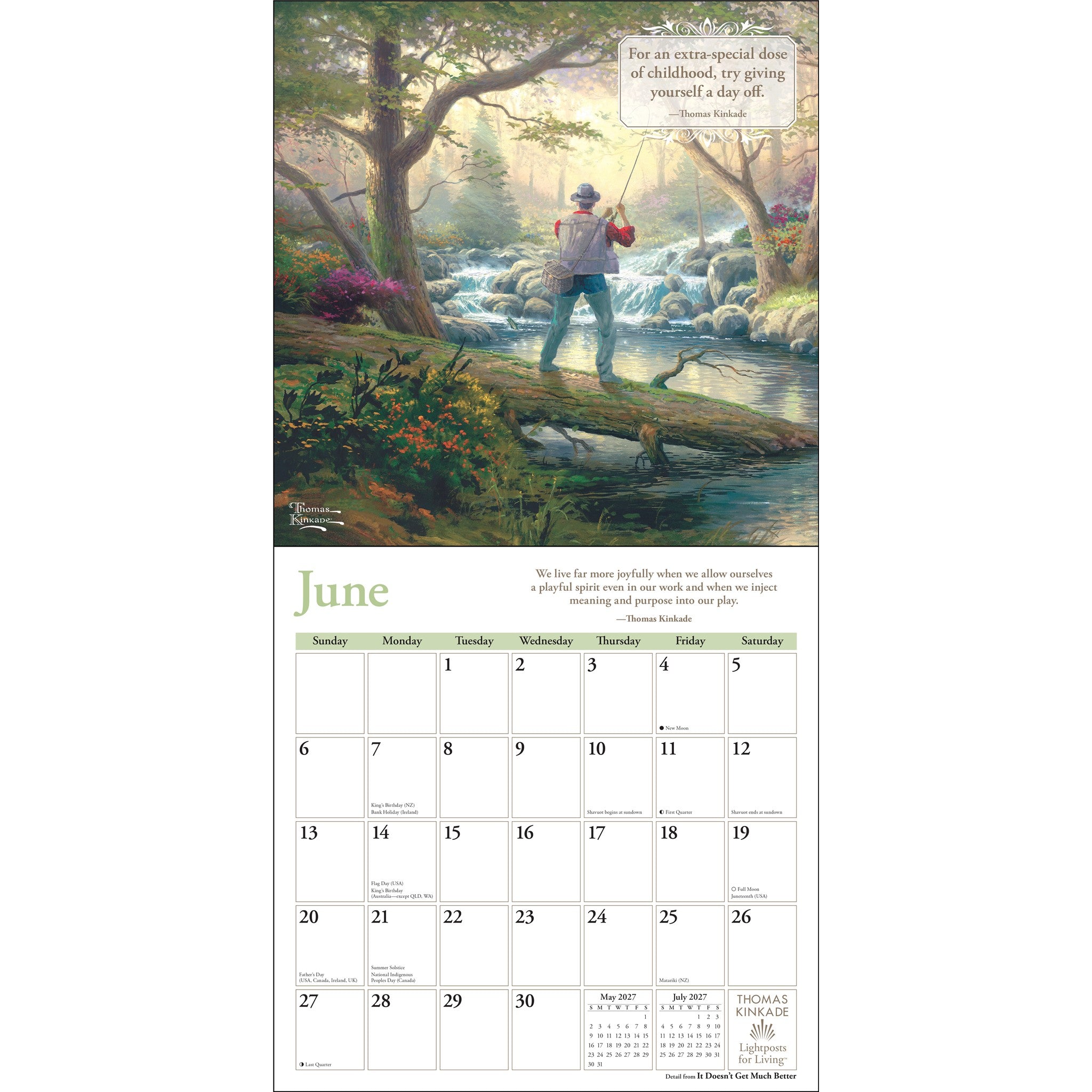 Calendrier mural 2027 Thomas Kinkade Lightposts for Living