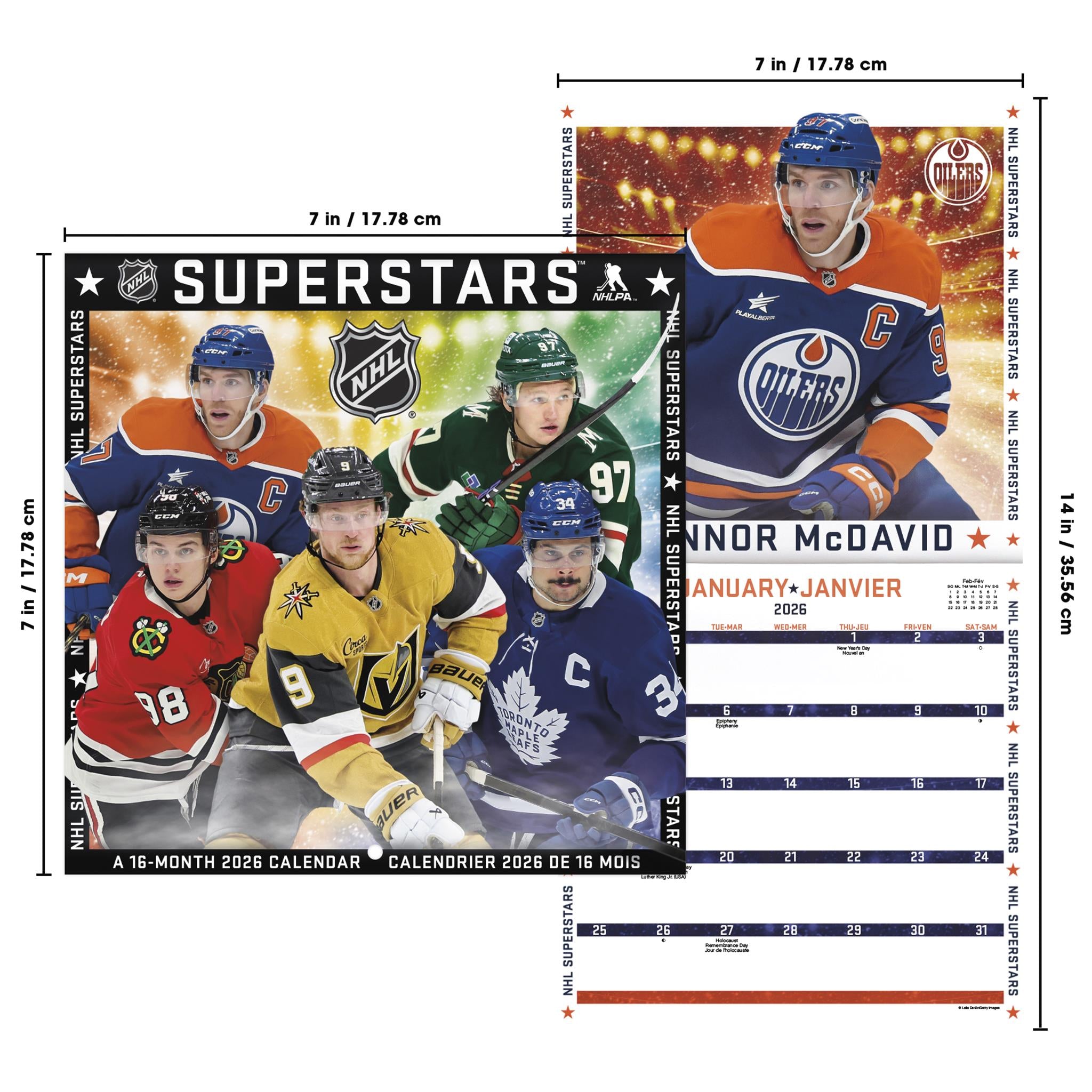 Mini-calendrier bilingue des superstars de la LNH 2026