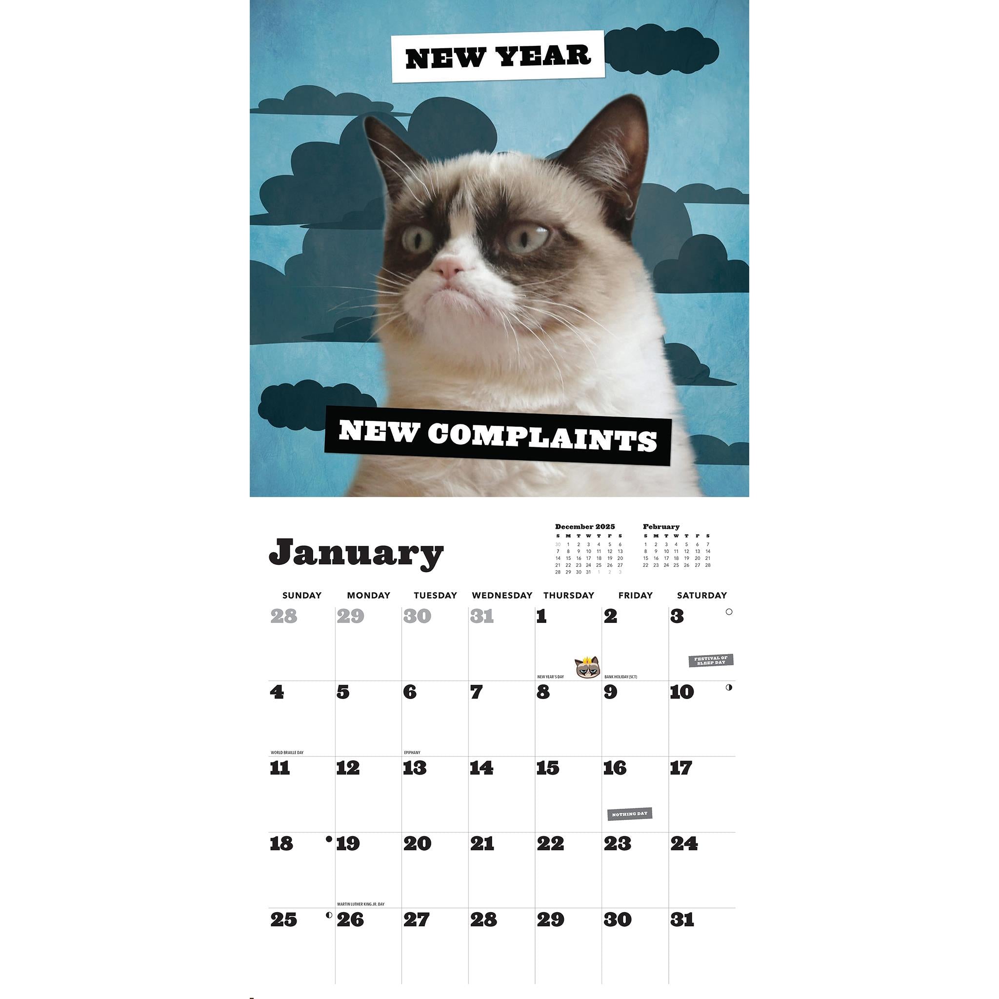 Calendrier mural Grumpy Cat 2026