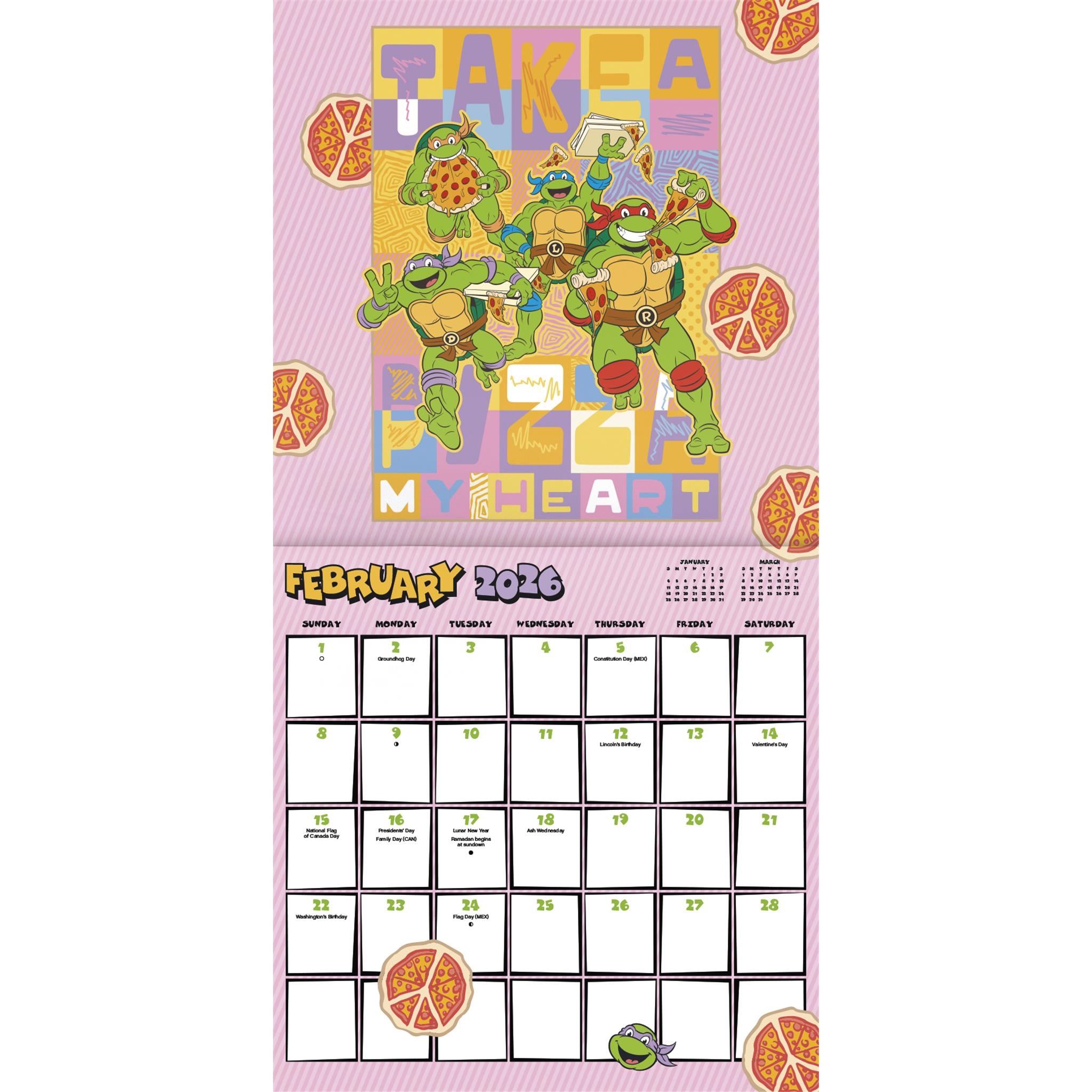 Teenage Mutant Ninja Turtles 2026 Wall Calendar