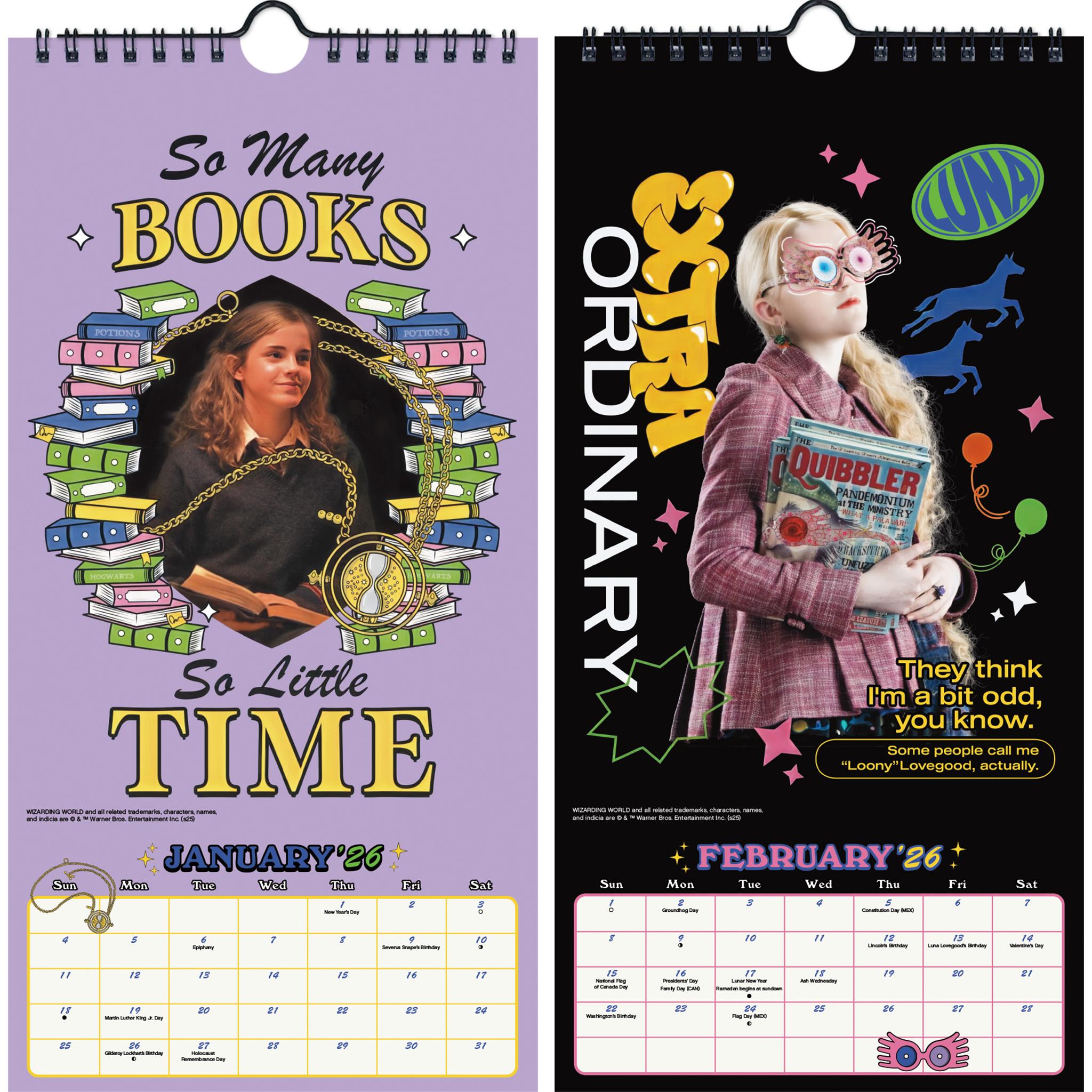 Calendrier mini-poster Harry Potter 2026 - Disponible uniquement en ligne