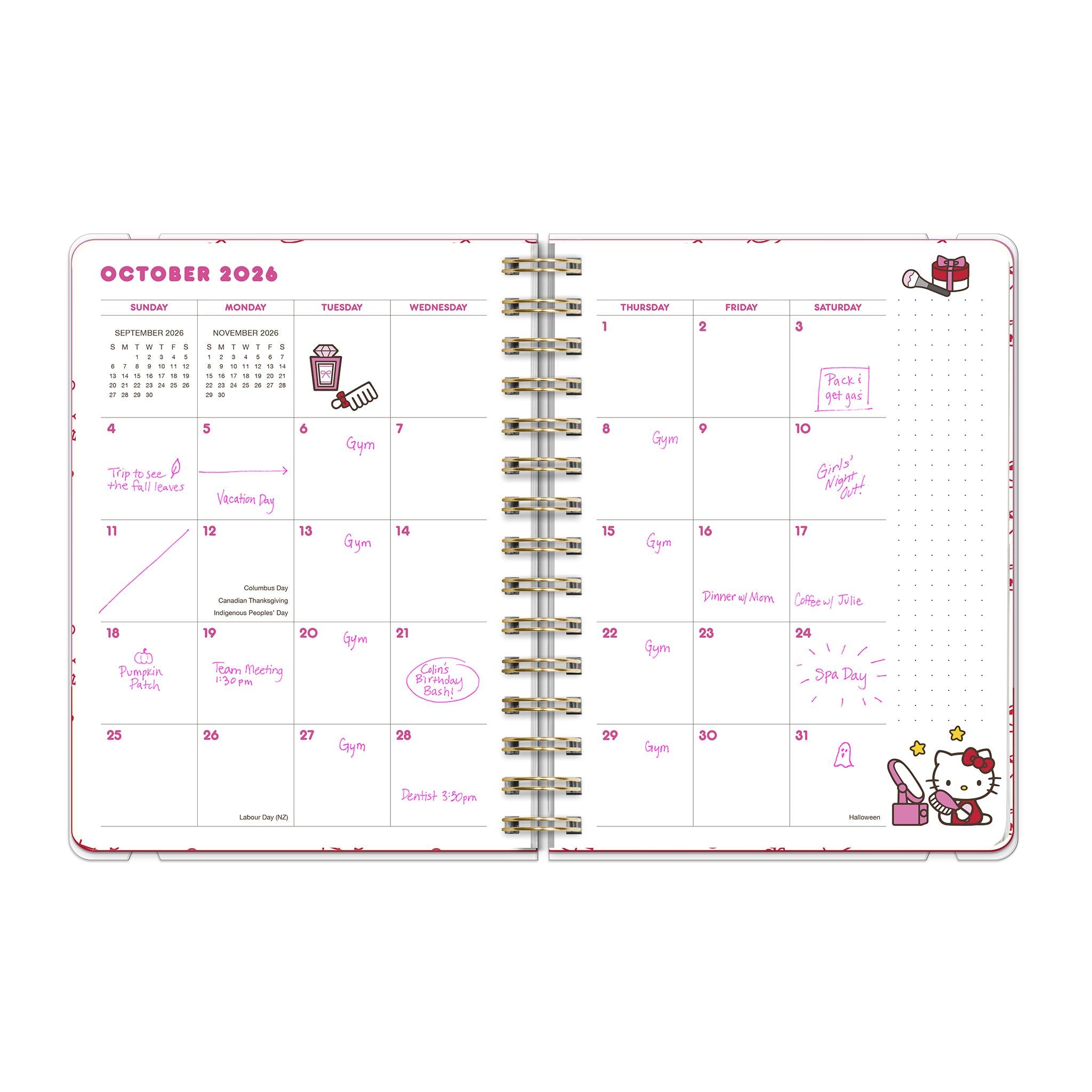 Agenda Hello Kitty rose ludique de luxe 2025-2026