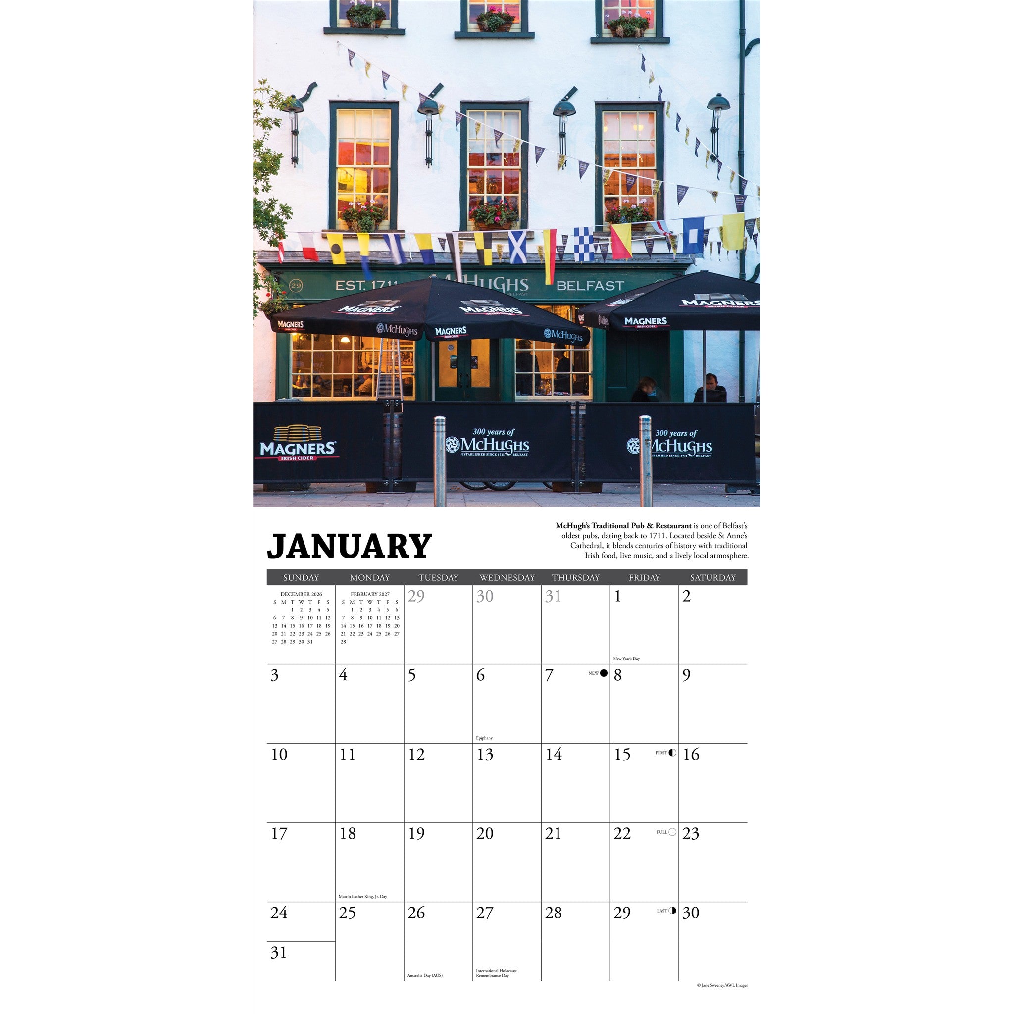 Irish Pubs 2027 Wall Calendar