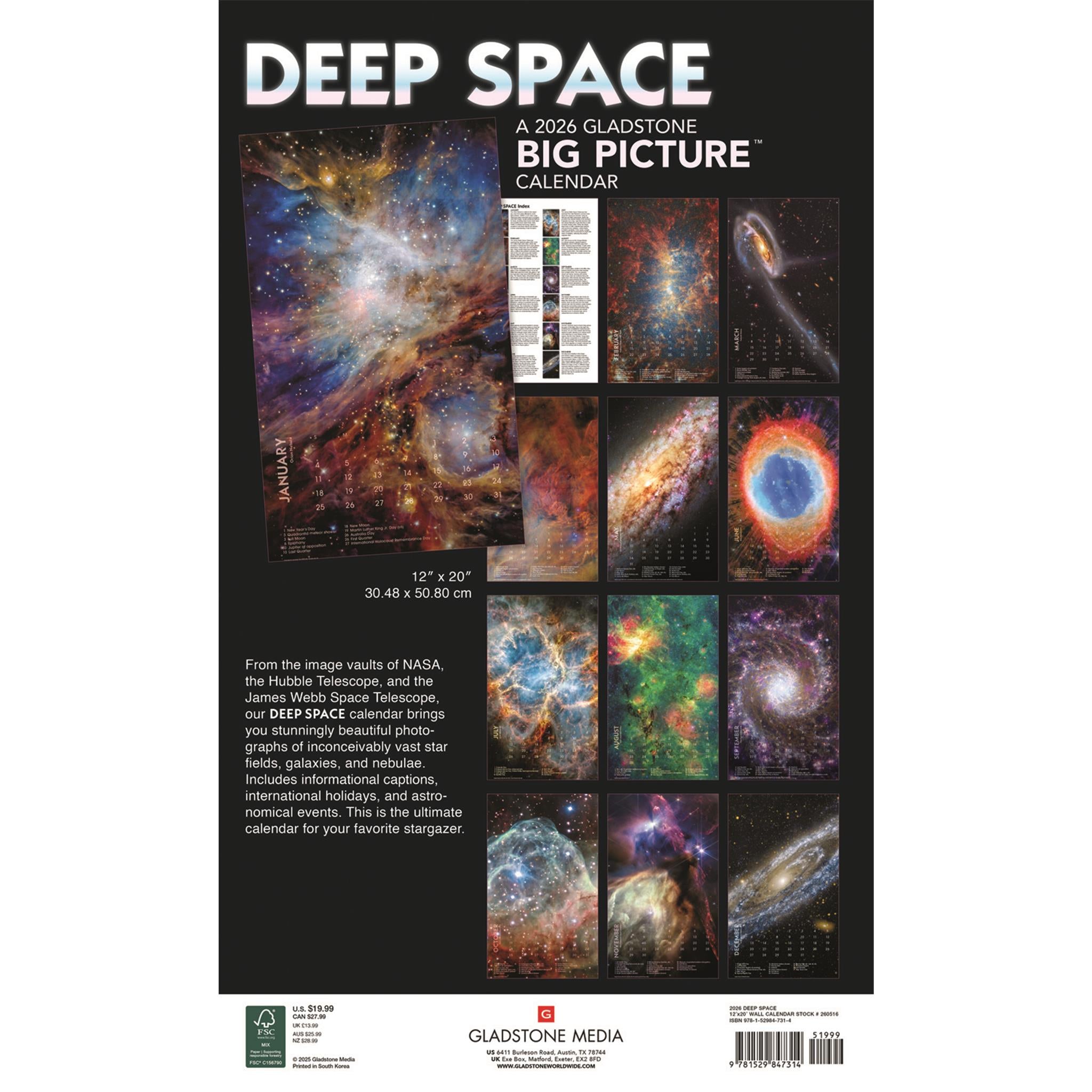 Calendrier-affiche Deep Space Big Picture 2026