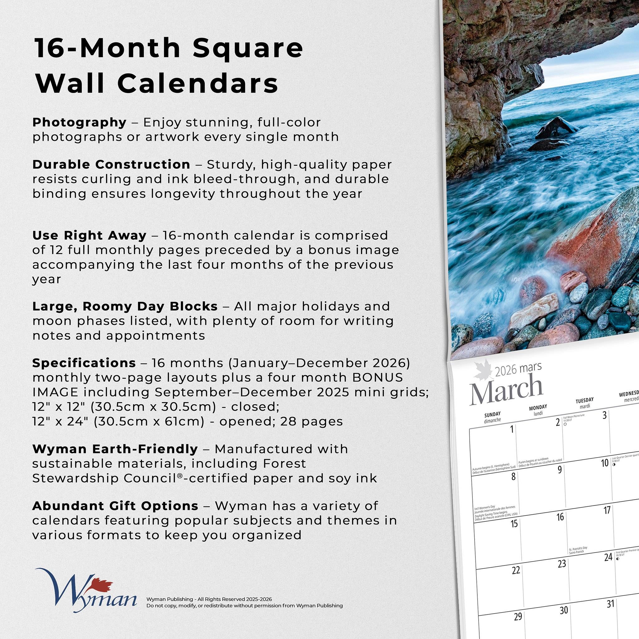 Calendrier mural de Terre-Neuve-et-Labrador 2026